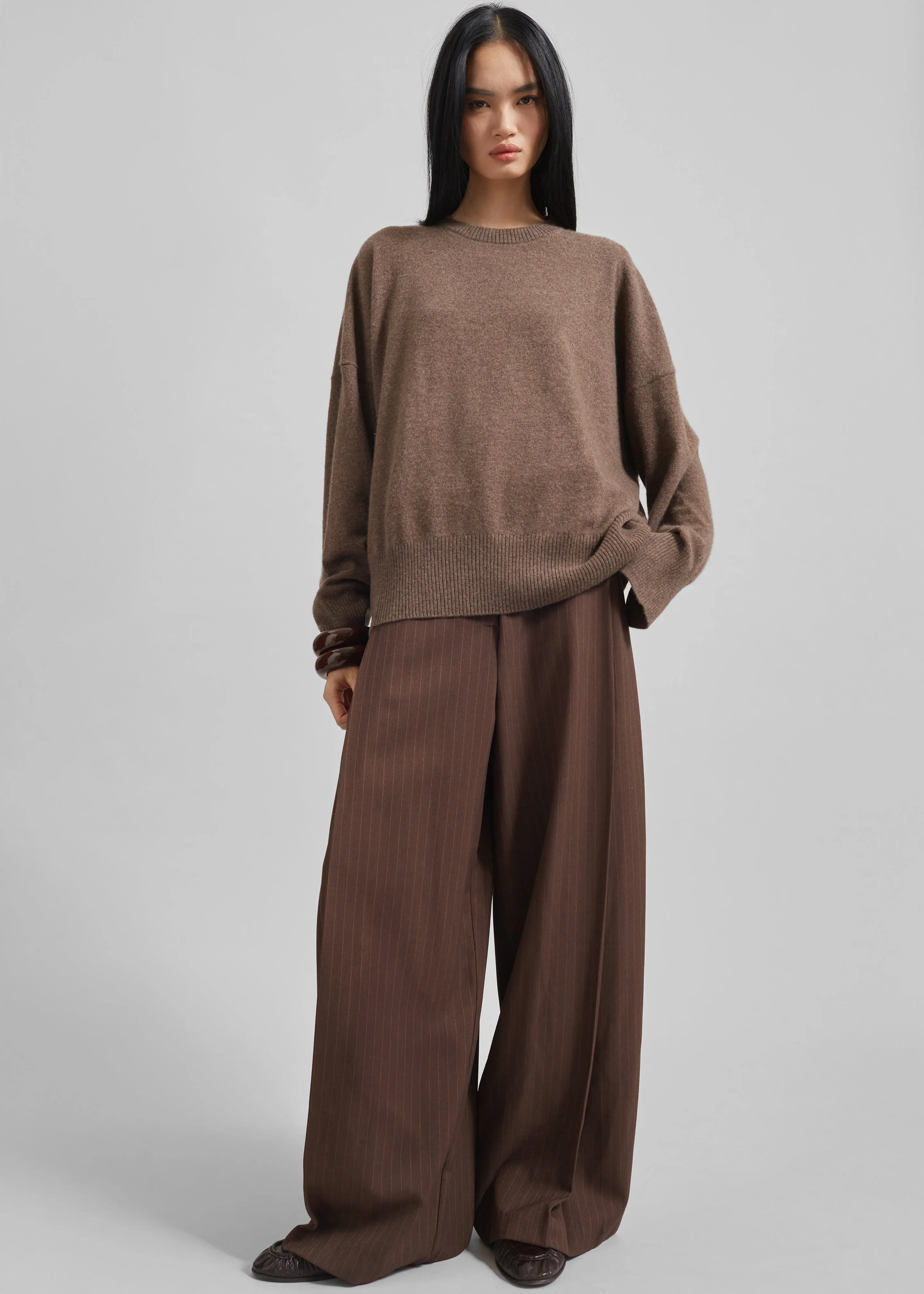 Loulou Studio Anaa Cashmere Sweater - Wood sold by Frankie Shop product image thumbnail 4