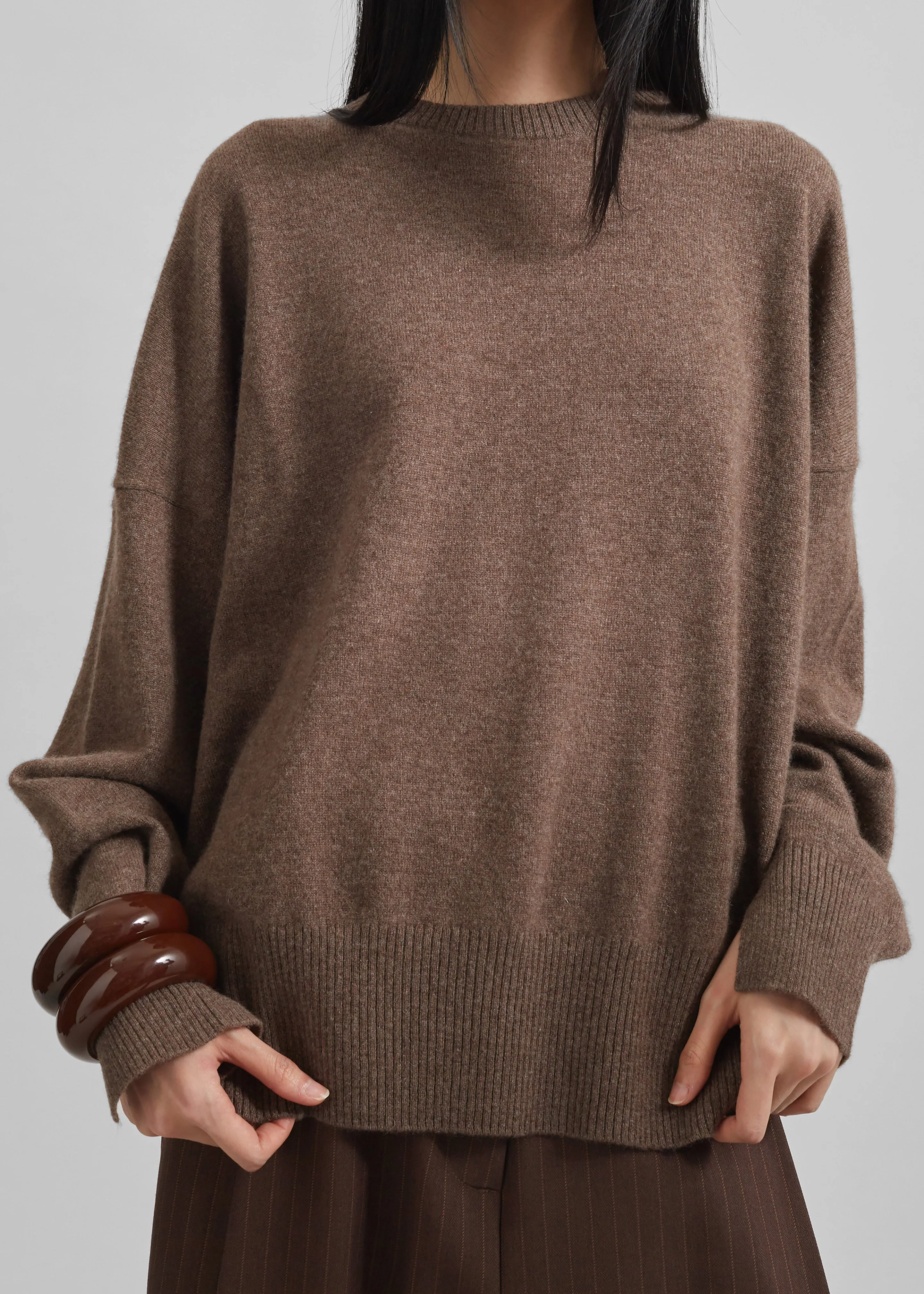 Loulou Studio Anaa Cashmere Sweater - Wood sold by Frankie Shop product image thumbnail 3