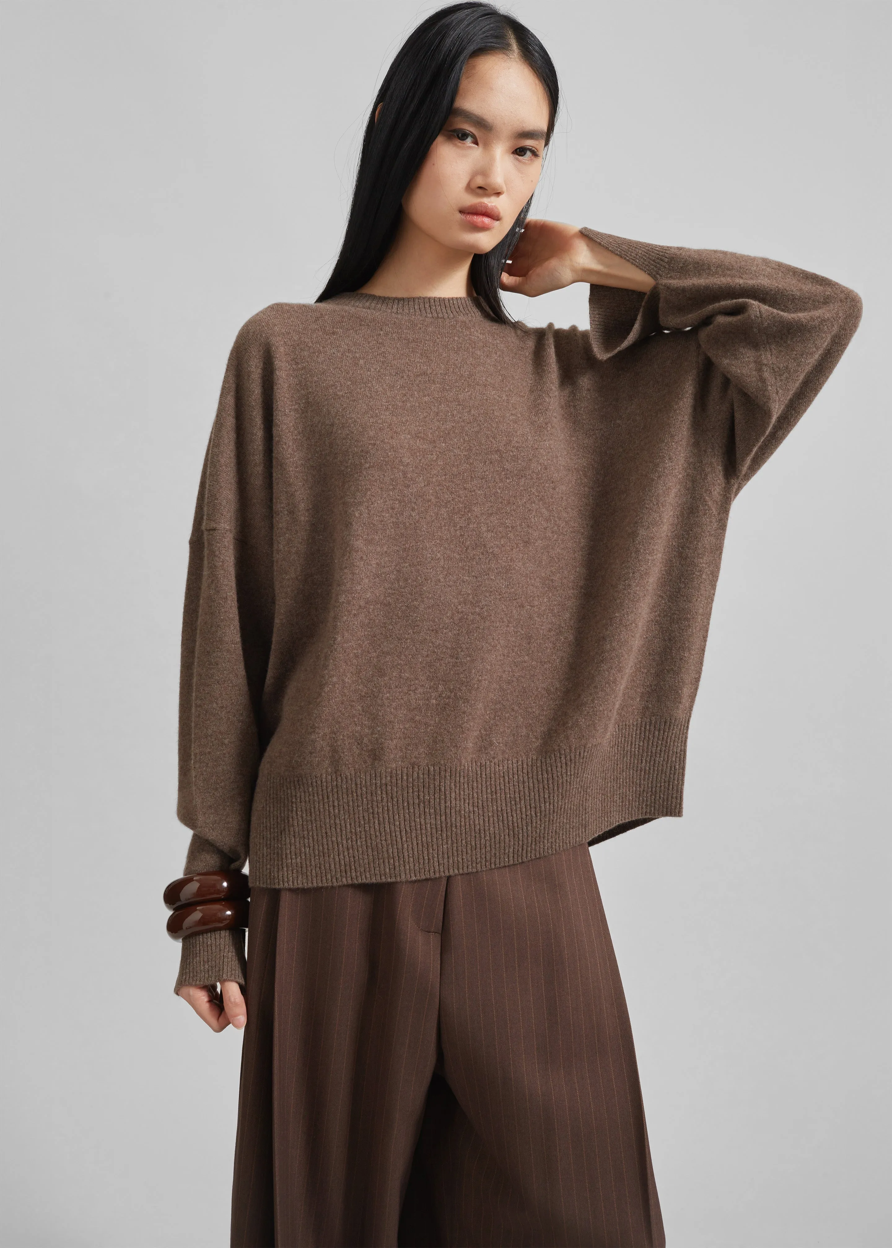 Loulou Studio Anaa Cashmere Sweater - Wood sold by Frankie Shop product image thumbnail 5