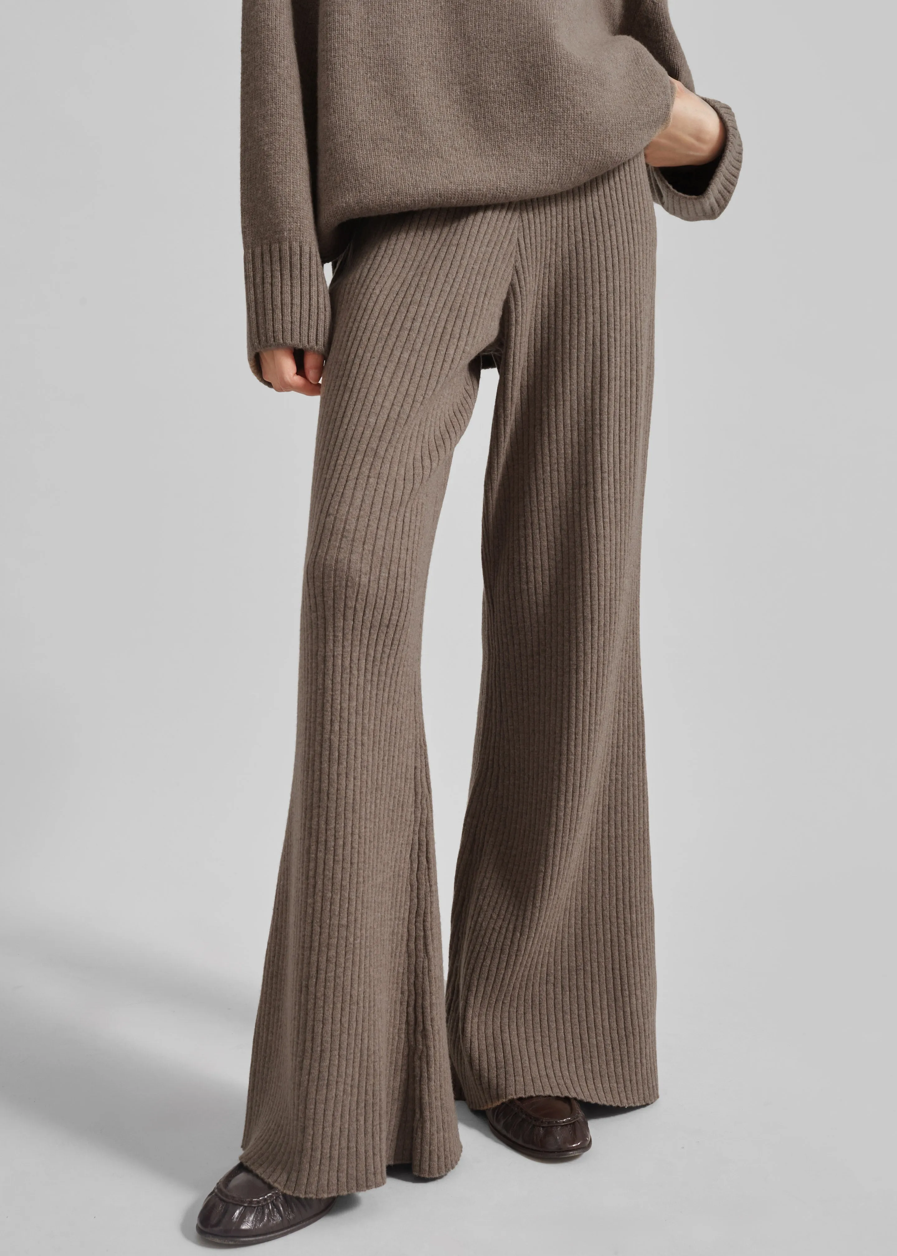 Odense Ribbed Flared Pants - Brown sold by Frankie Shop product image thumbnail 4