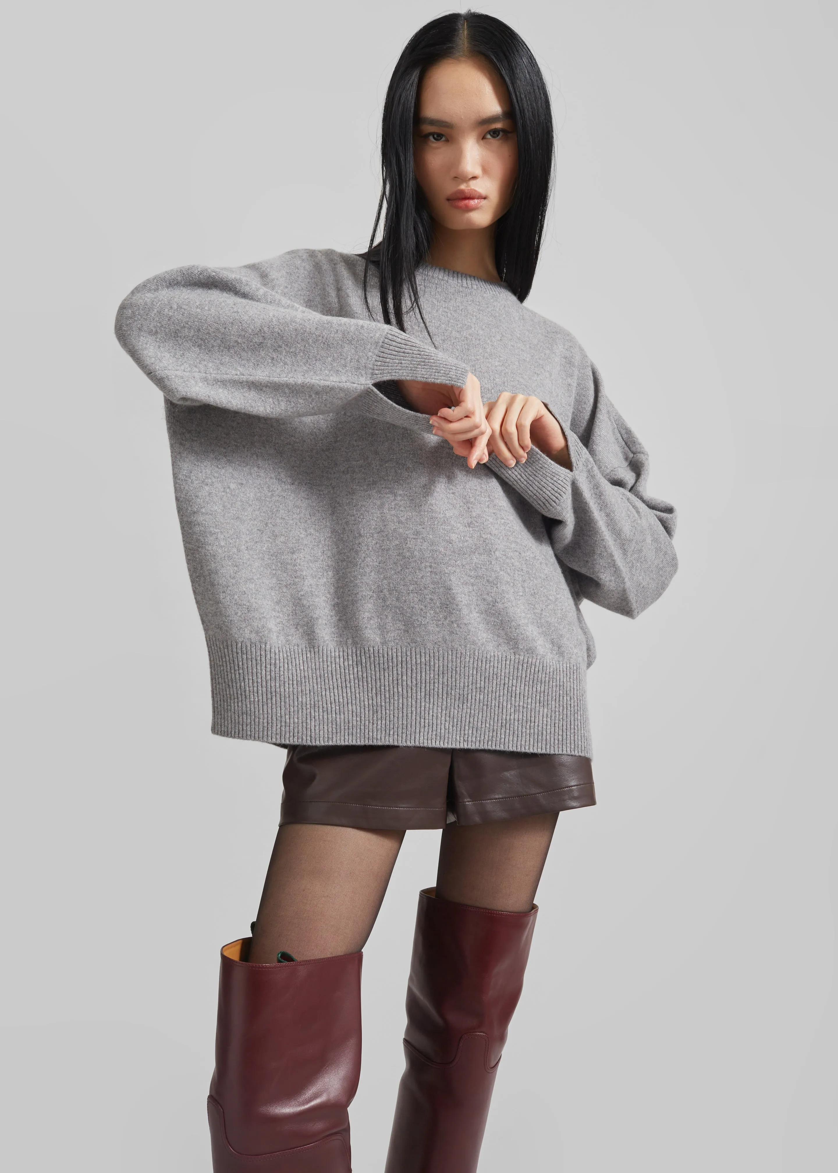 Loulou Studio Anaa Cashmere Sweater - Slate Grey sold by Frankie Shop product image thumbnail 4
