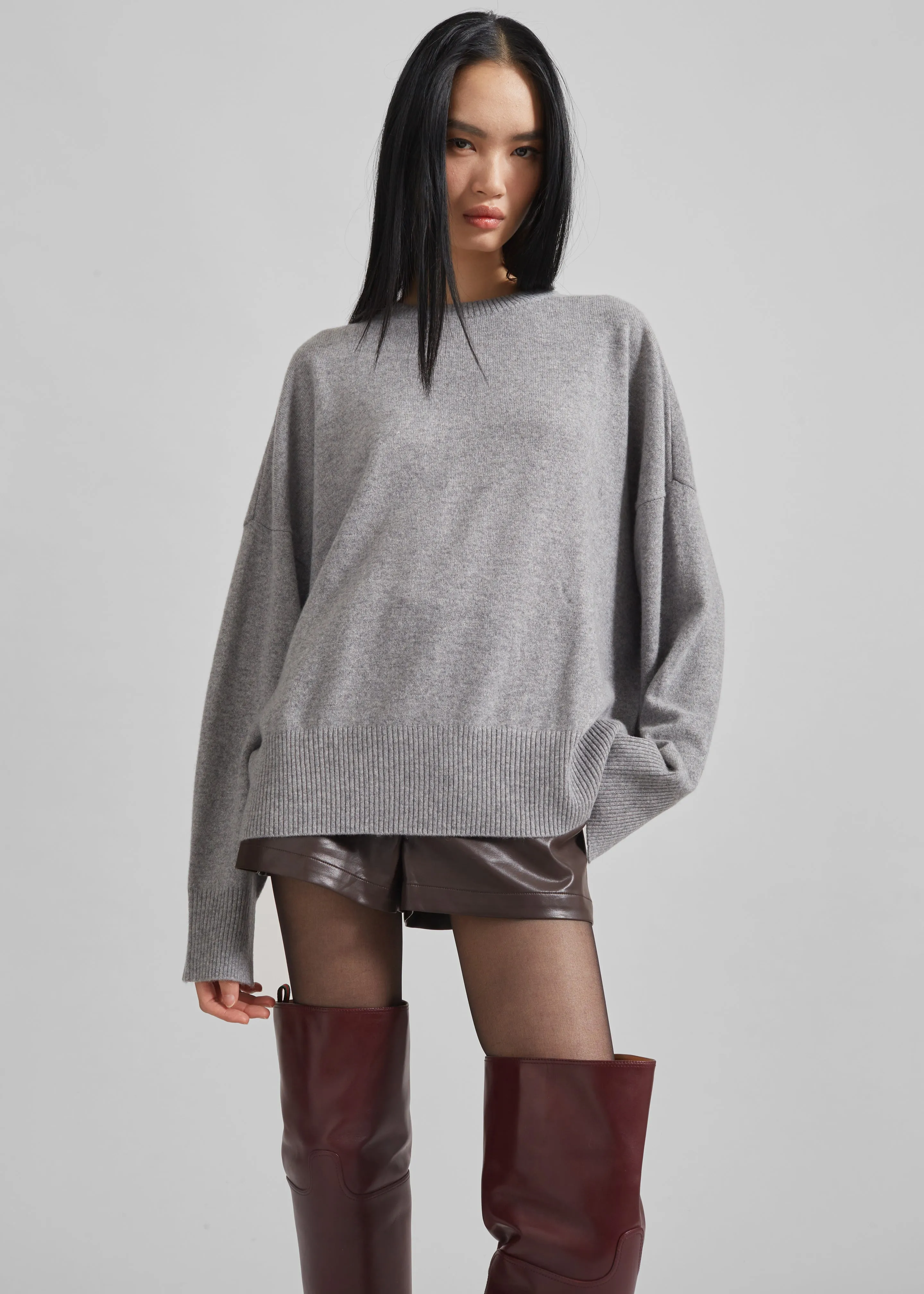 Loulou Studio Anaa Cashmere Sweater - Slate Grey sold by Frankie Shop product image thumbnail 2