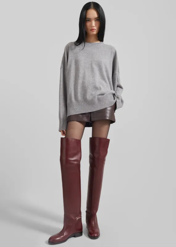 Loulou Studio Anaa Cashmere Sweater - Slate Grey made by Loulou Studio