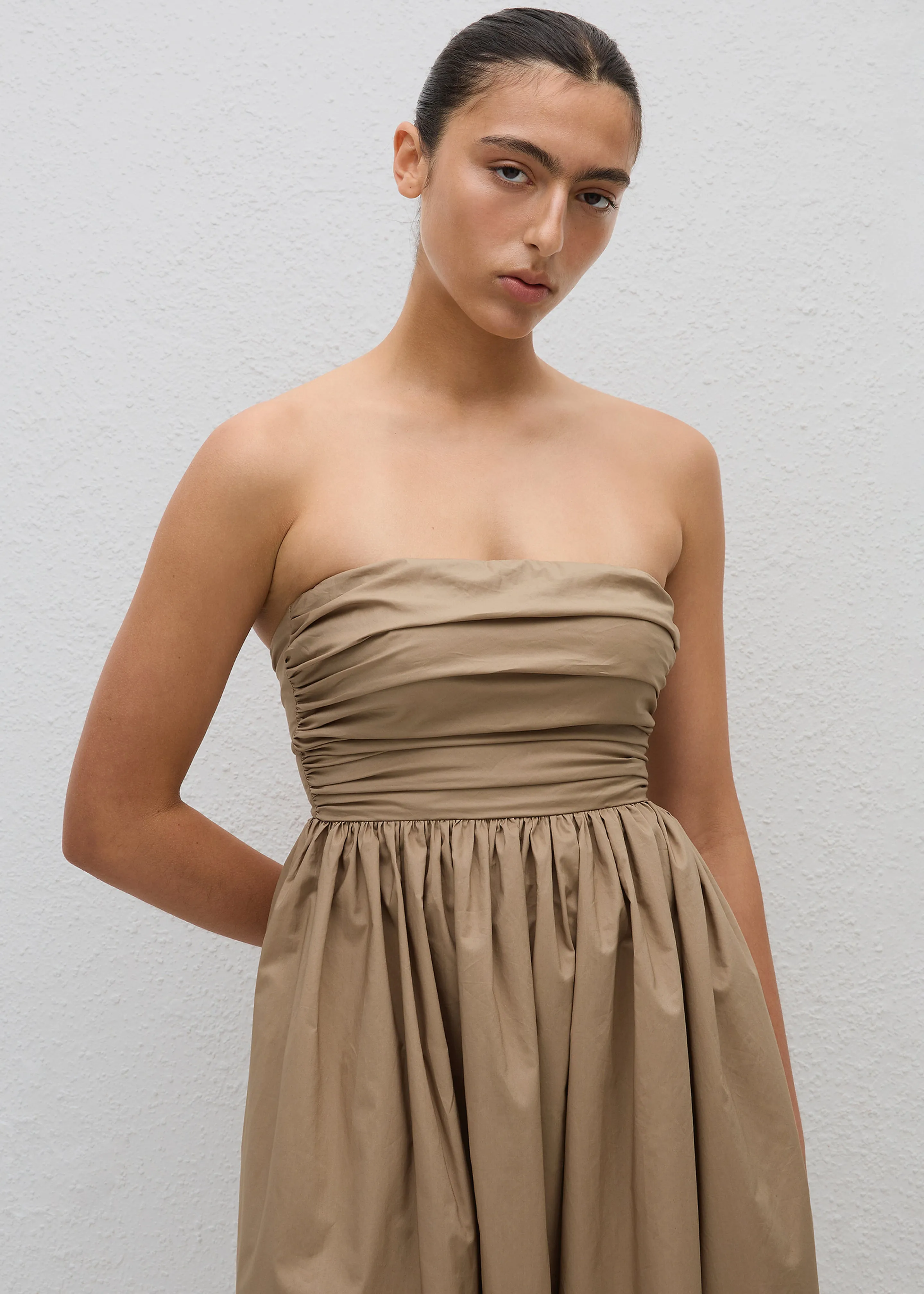 Matteau Strapless Lace Up Dress - Stone sold by Frankie Shop product image thumbnail 5