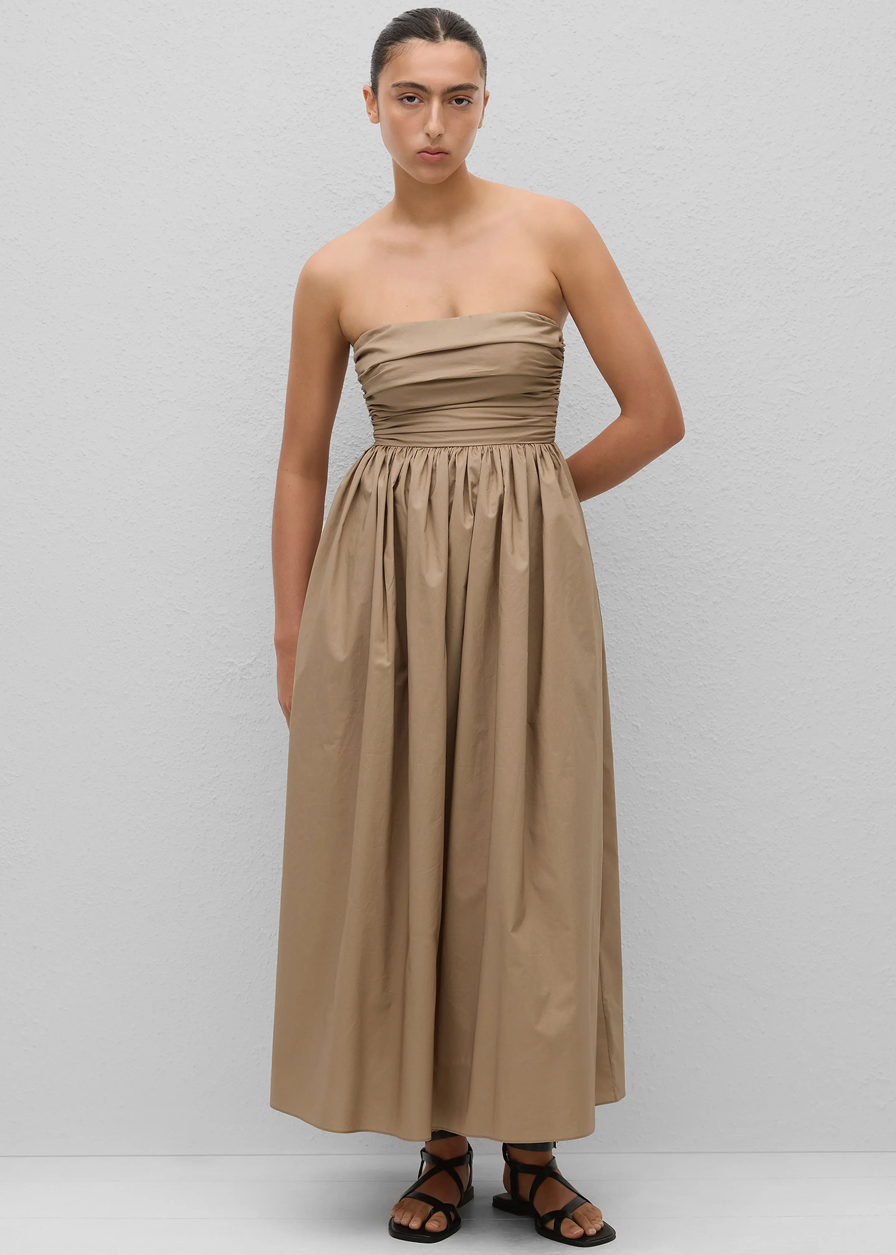 Matteau Strapless Lace Up Dress - Stone sold by Frankie Shop product image thumbnail 4