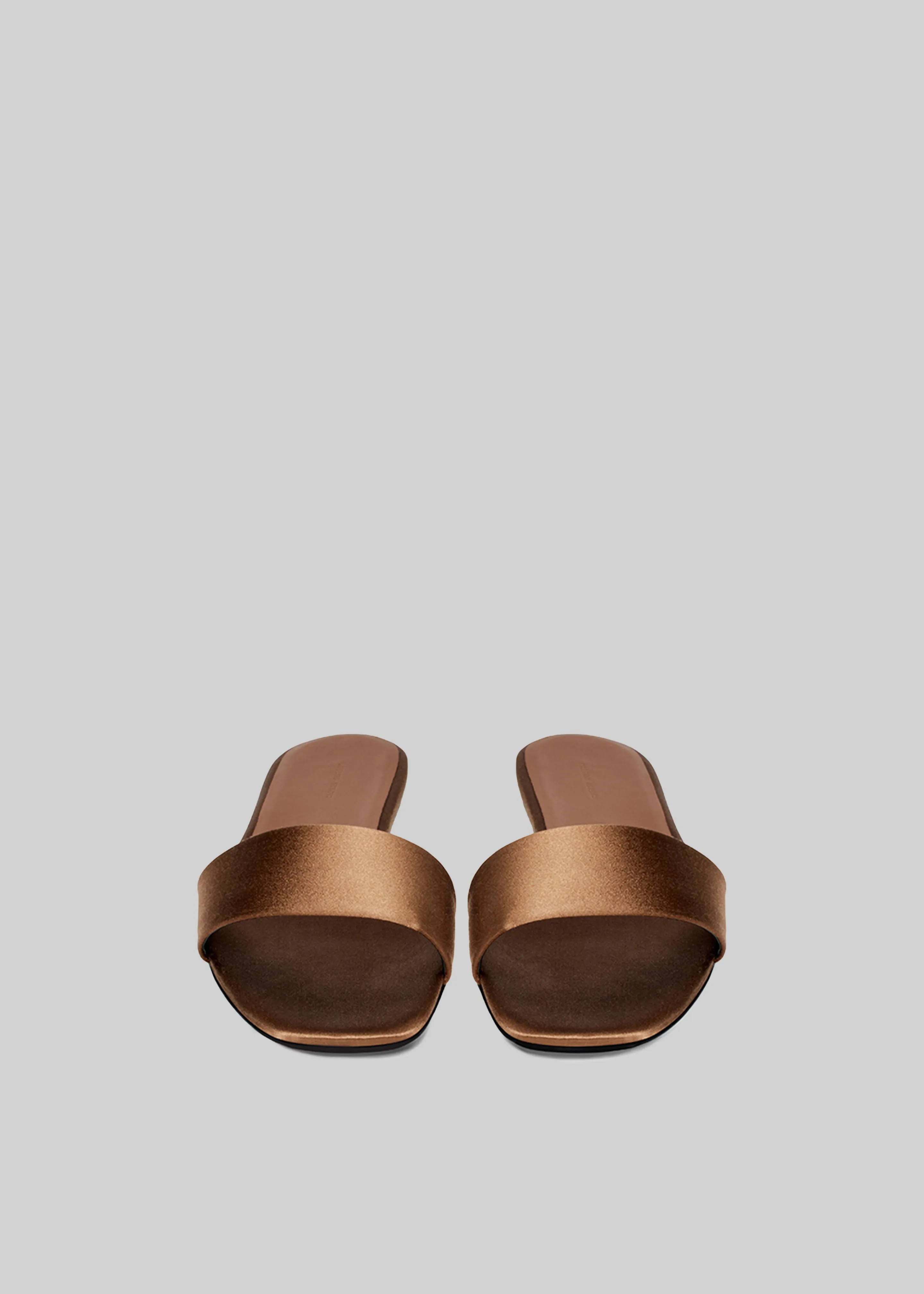 Loulou Studio Stella Flat Satin Slides - Pecan Brown sold by Frankie Shop product image thumbnail 3