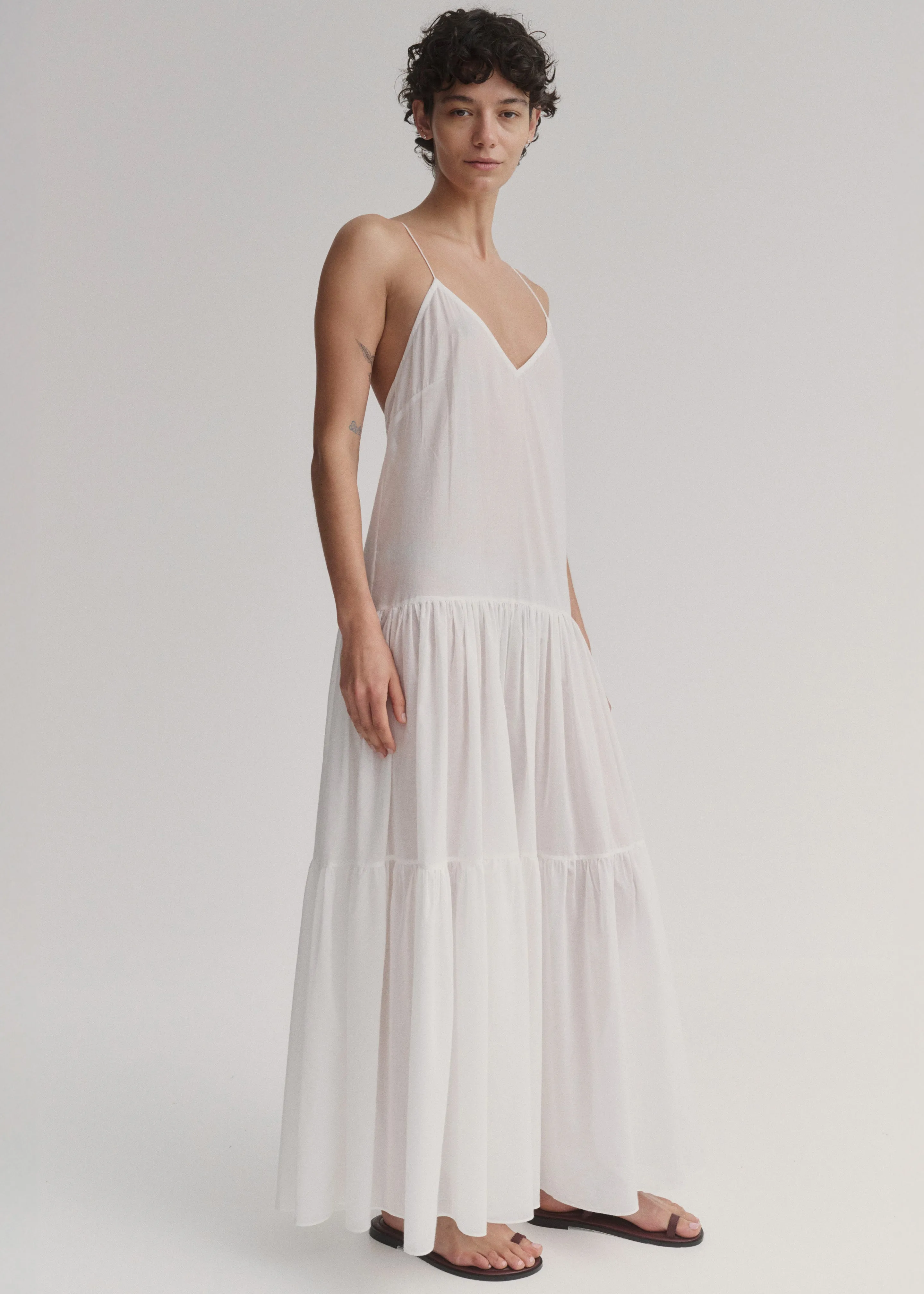 Matin Tiered Cotton Dress - White sold by Frankie Shop product image thumbnail 2