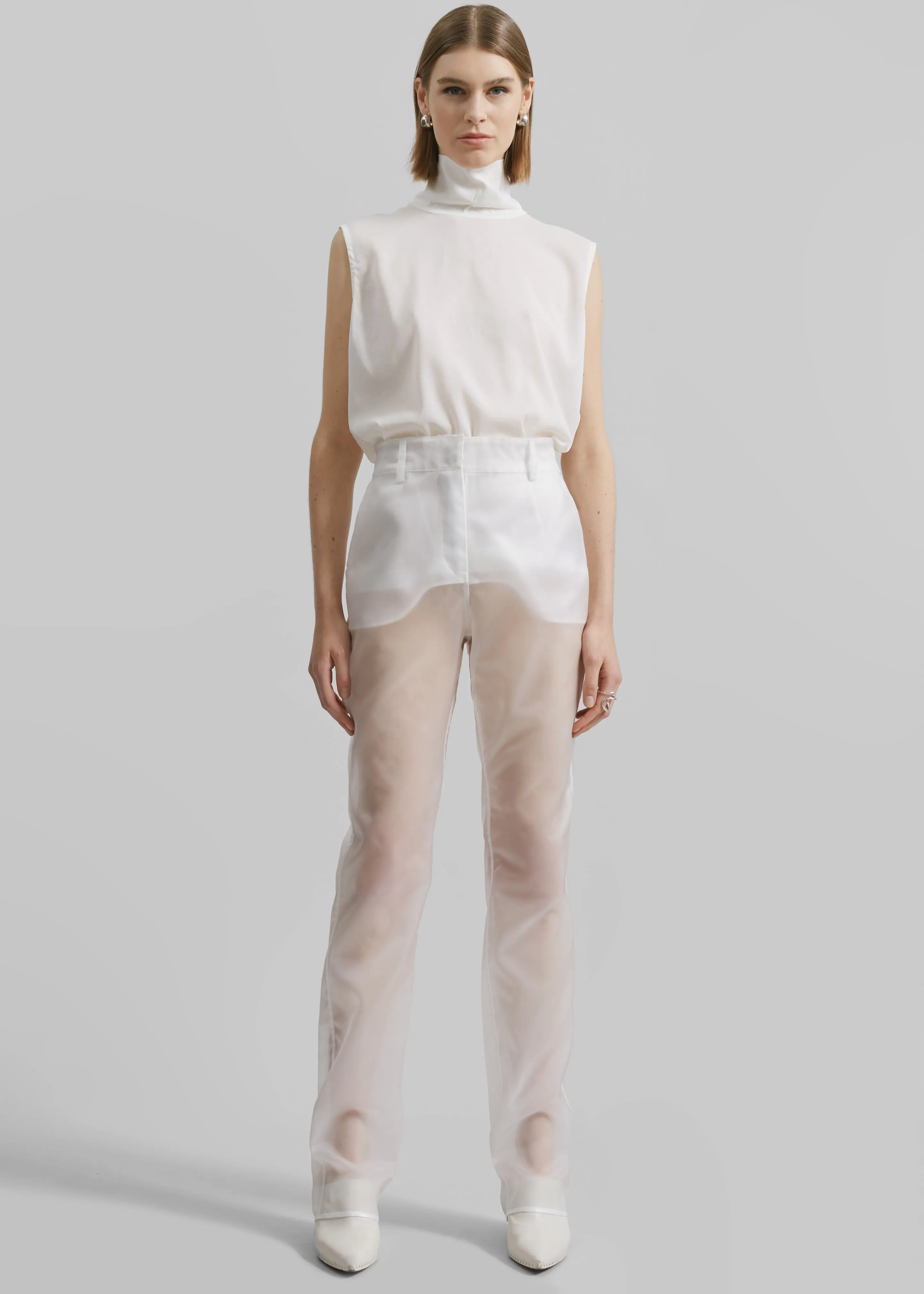 Matin Silk High Neck Top - Natural sold by Frankie Shop product image thumbnail 5