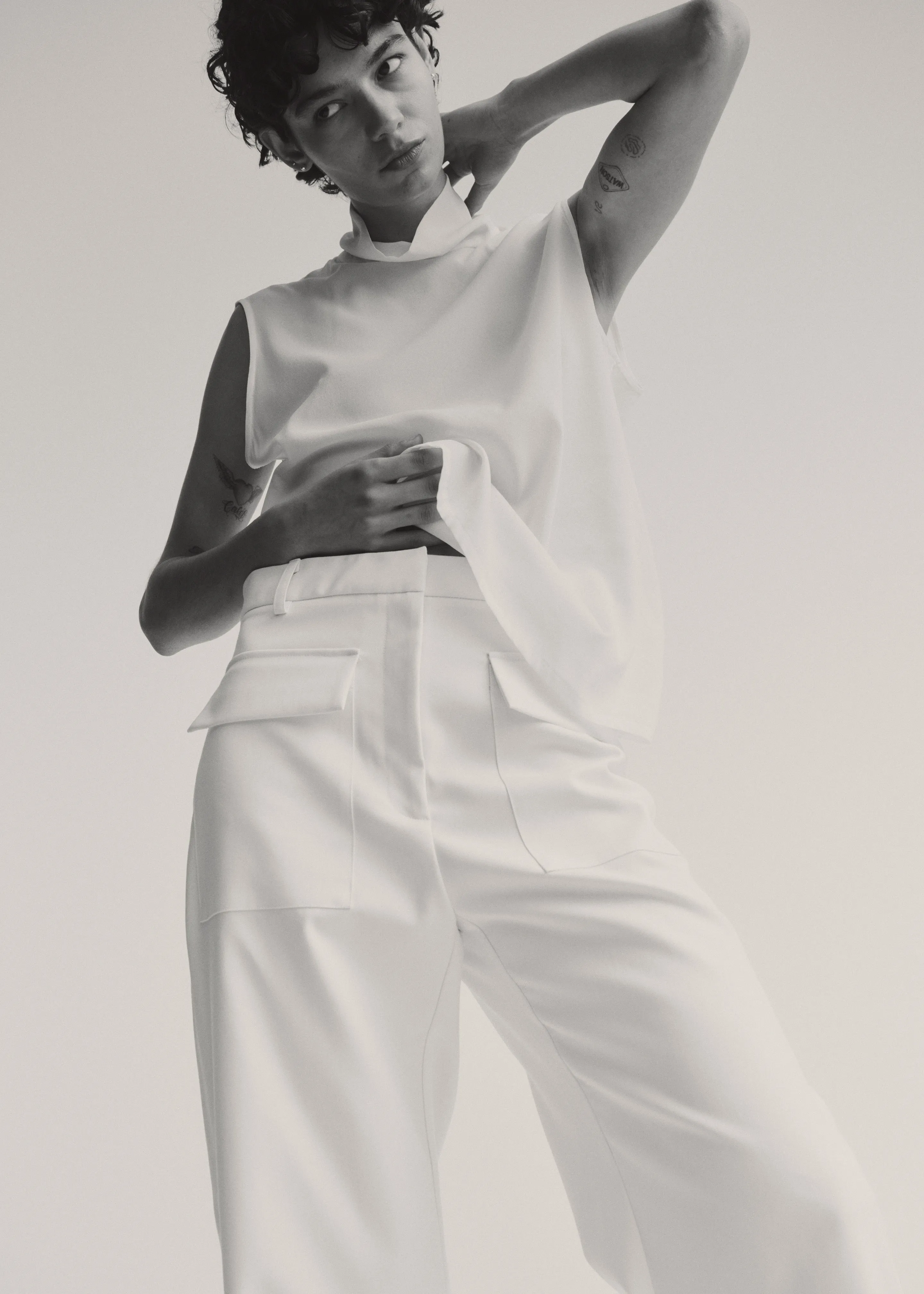 Matin Silk High Neck Top - Natural sold by Frankie Shop product image thumbnail 2