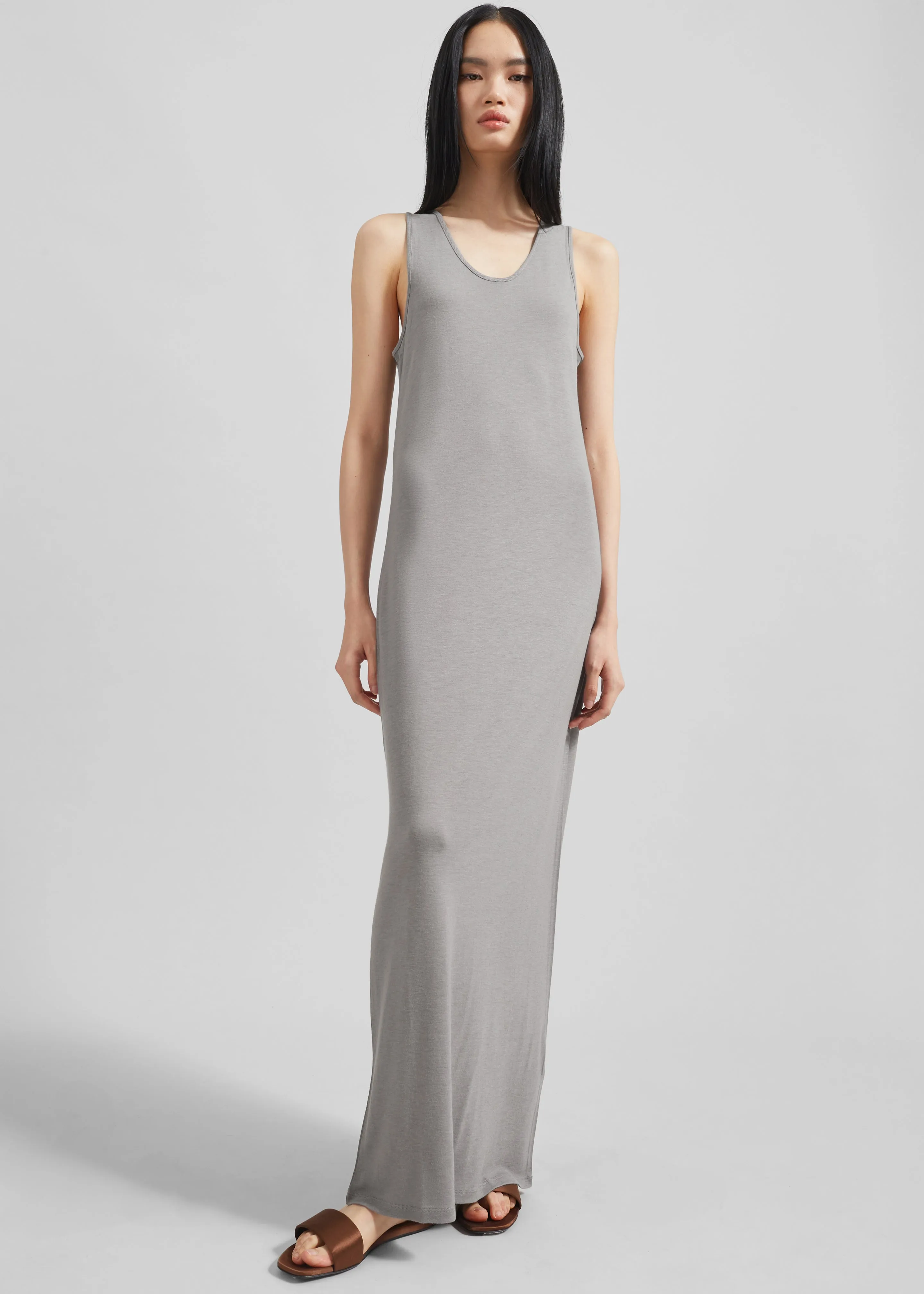 Loulou Studio Myron Long Tank Dress - Concrete Grey sold by Frankie Shop product image thumbnail 3