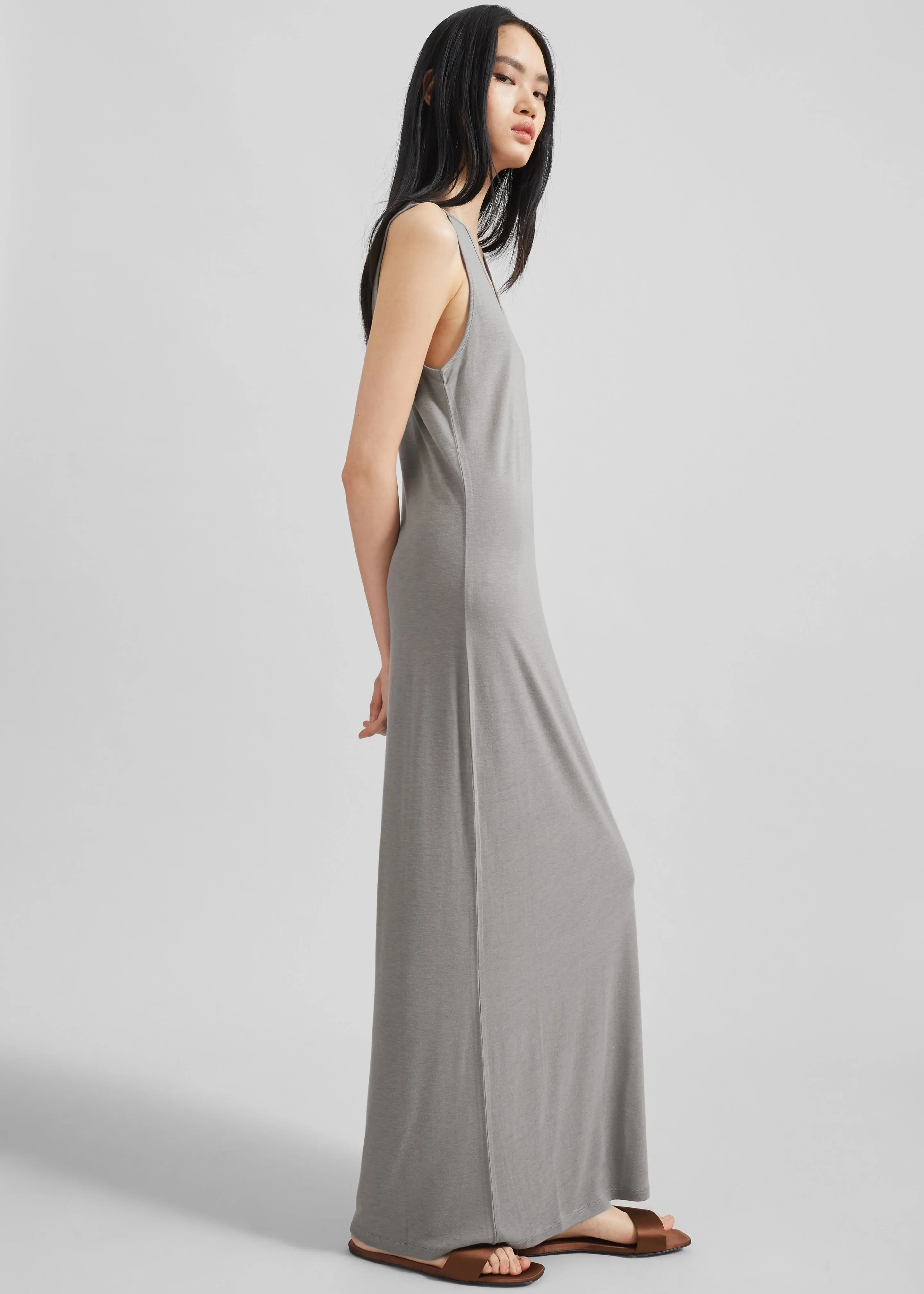 Loulou Studio Myron Long Tank Dress - Concrete Grey sold by Frankie Shop product image thumbnail 4