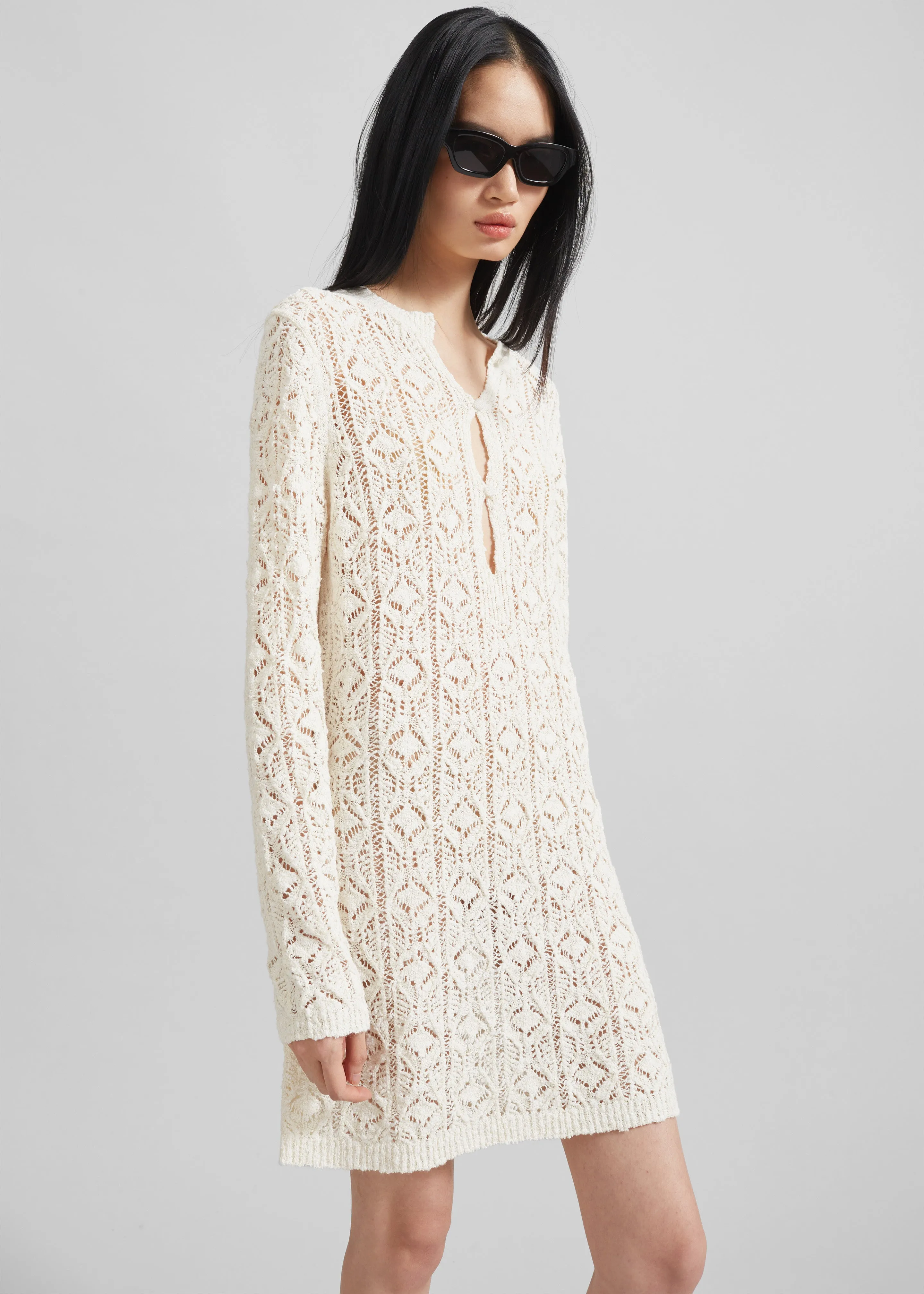 Loulou Studio Evan Lace Stitch Dress - Ivory sold by Frankie Shop product image thumbnail 2