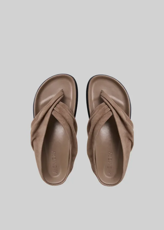 A.Emery Shaw Sandals - Caribou Suede made by Frankie Shop