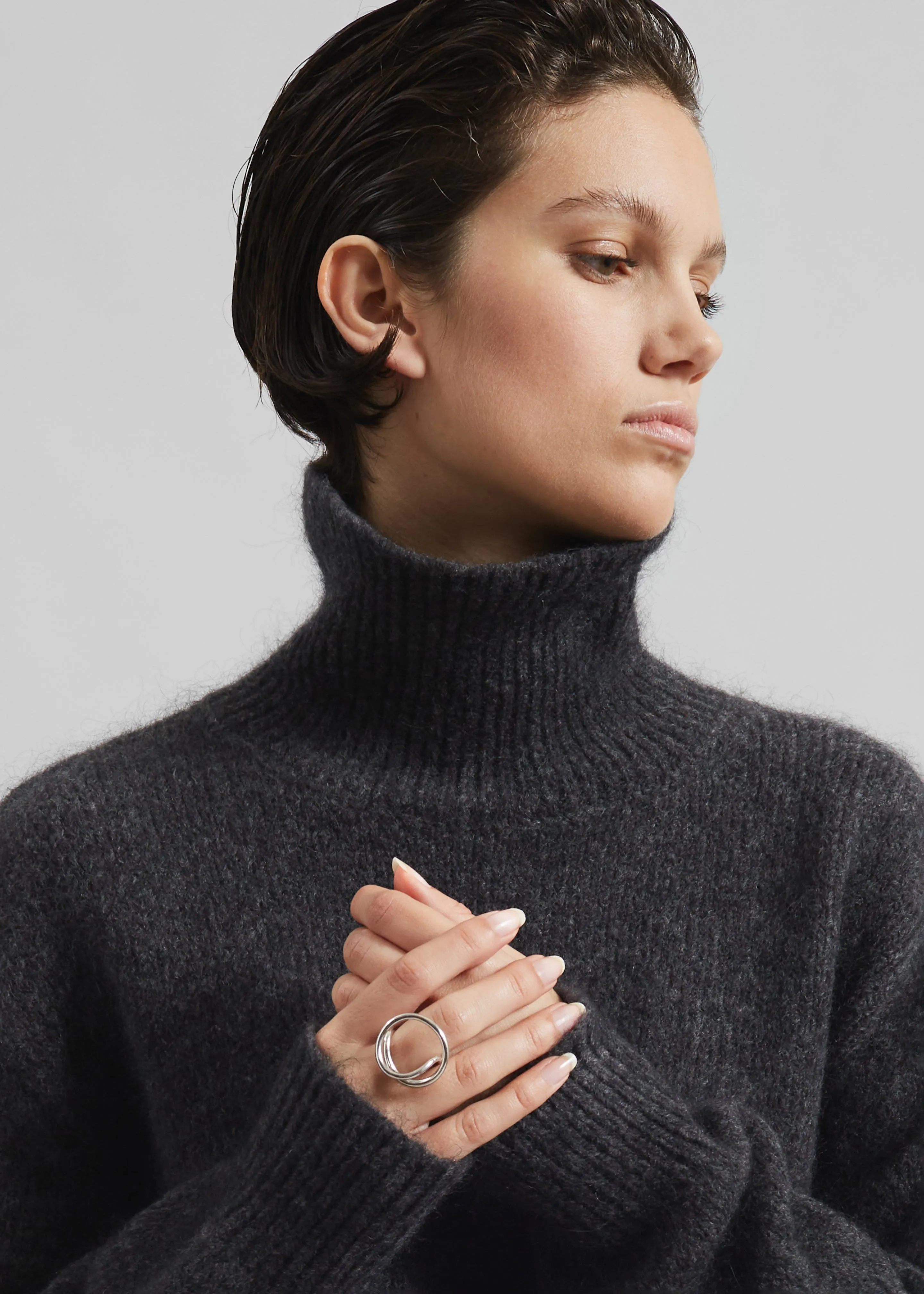 Moaen Turtleneck Sweater - Charcoal sold by Frankie Shop product image thumbnail 2