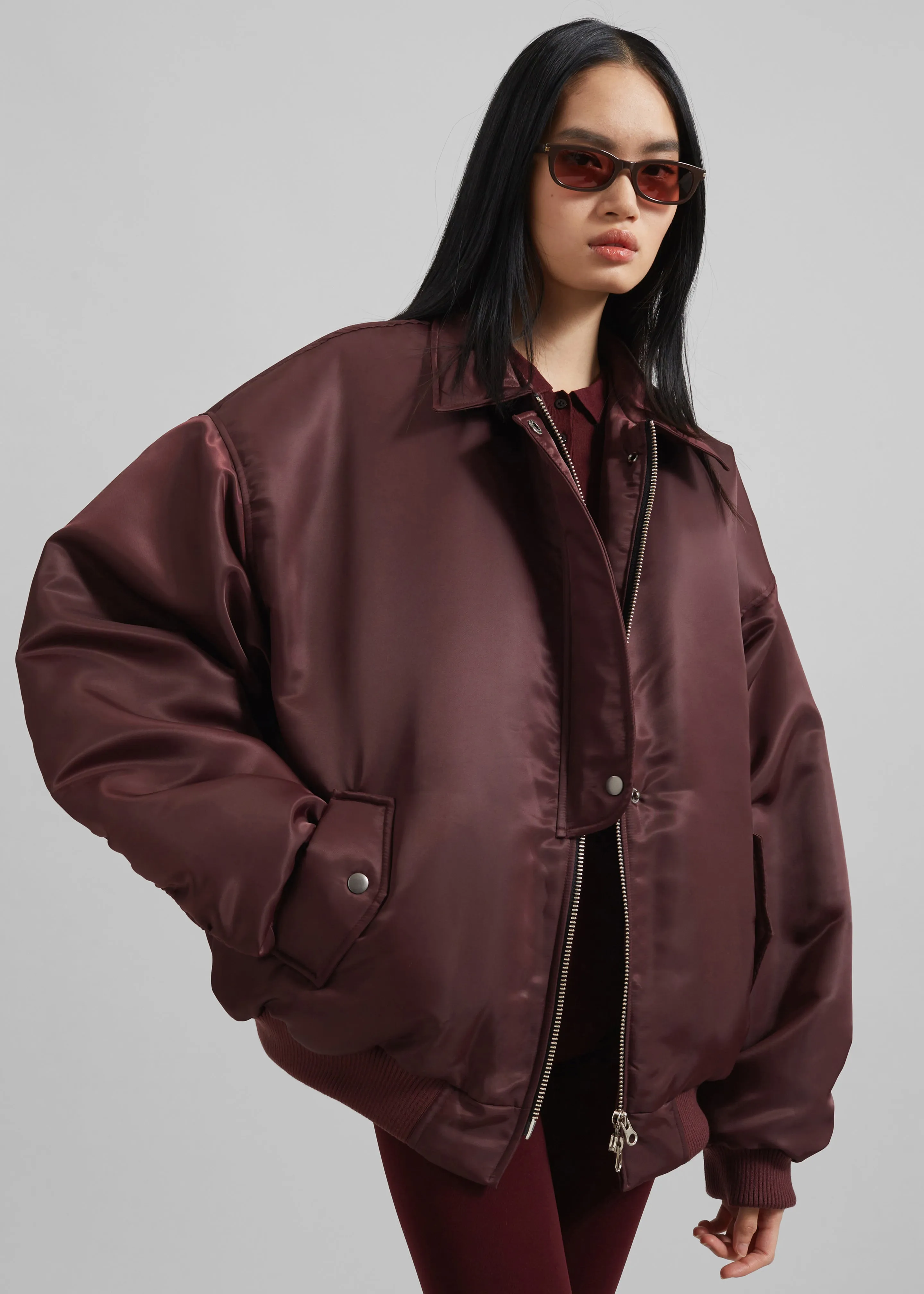 Nalden Padded Bomber Jacket - Burgundy sold by Frankie Shop product image thumbnail 5
