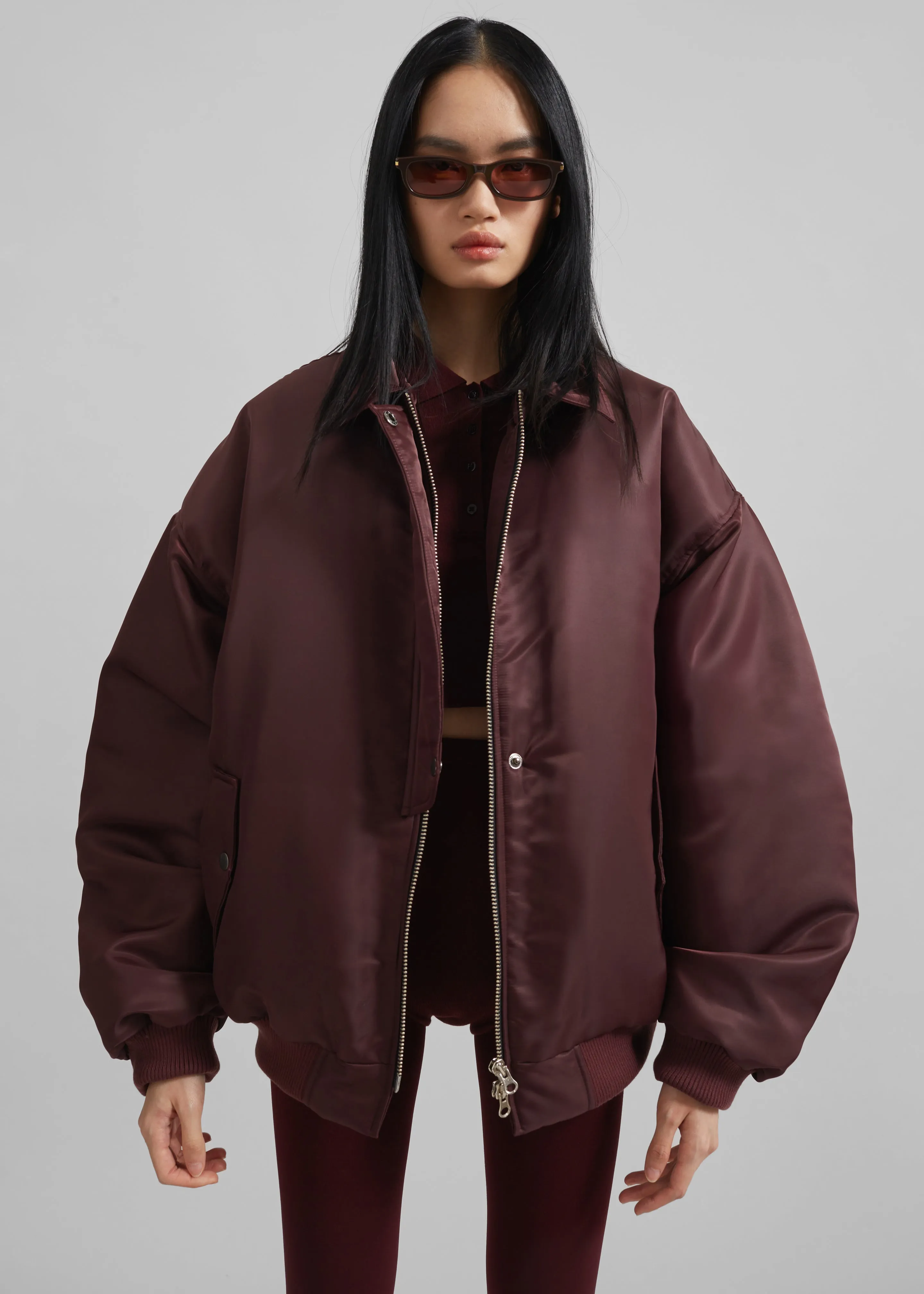 Nalden Padded Bomber Jacket - Burgundy sold by Frankie Shop product image thumbnail 2