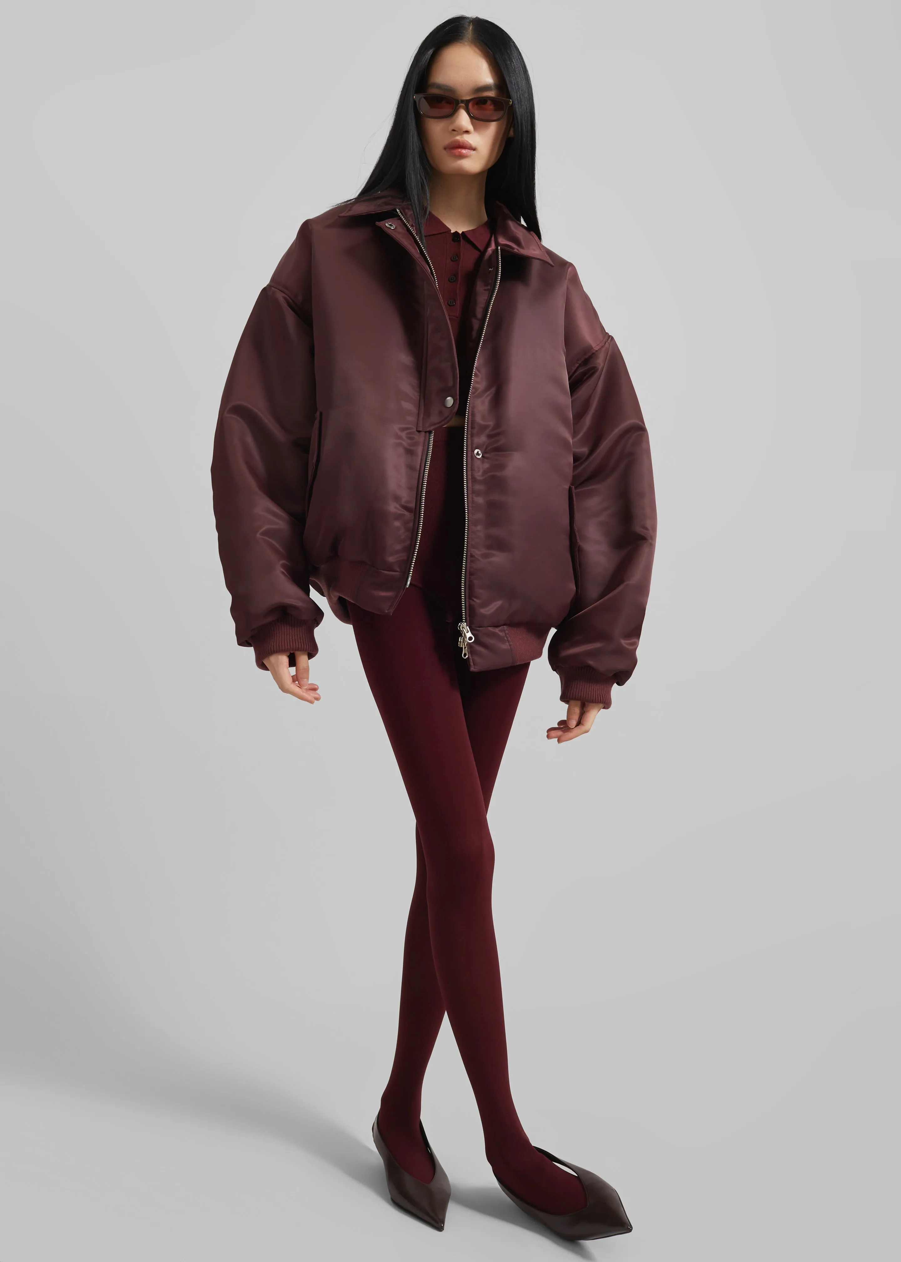 Nalden Padded Bomber Jacket - Burgundy sold by Frankie Shop product image thumbnail 4