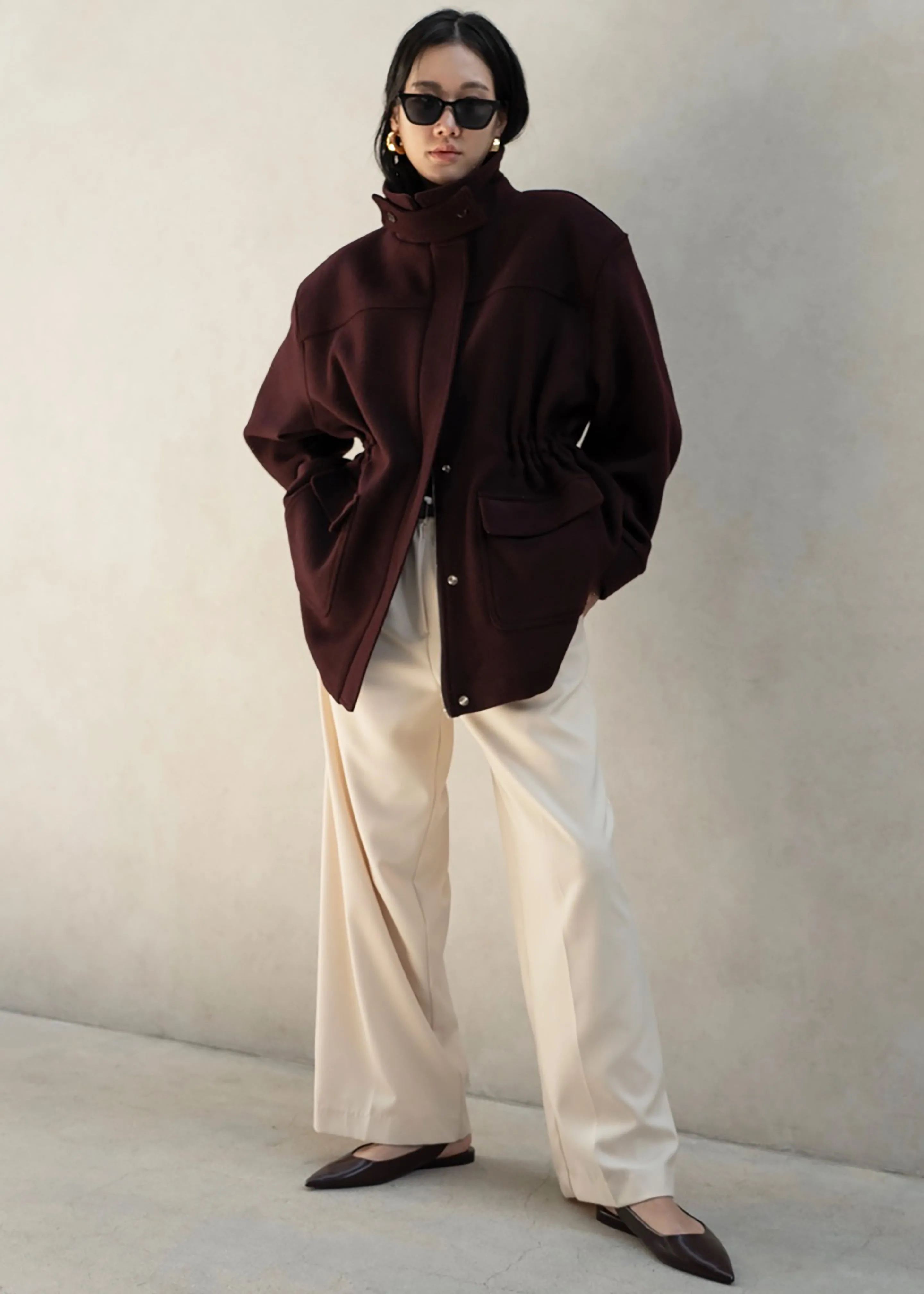 Holbeck Field Wool Jacket - Burgundy sold by Frankie Shop product image thumbnail 3