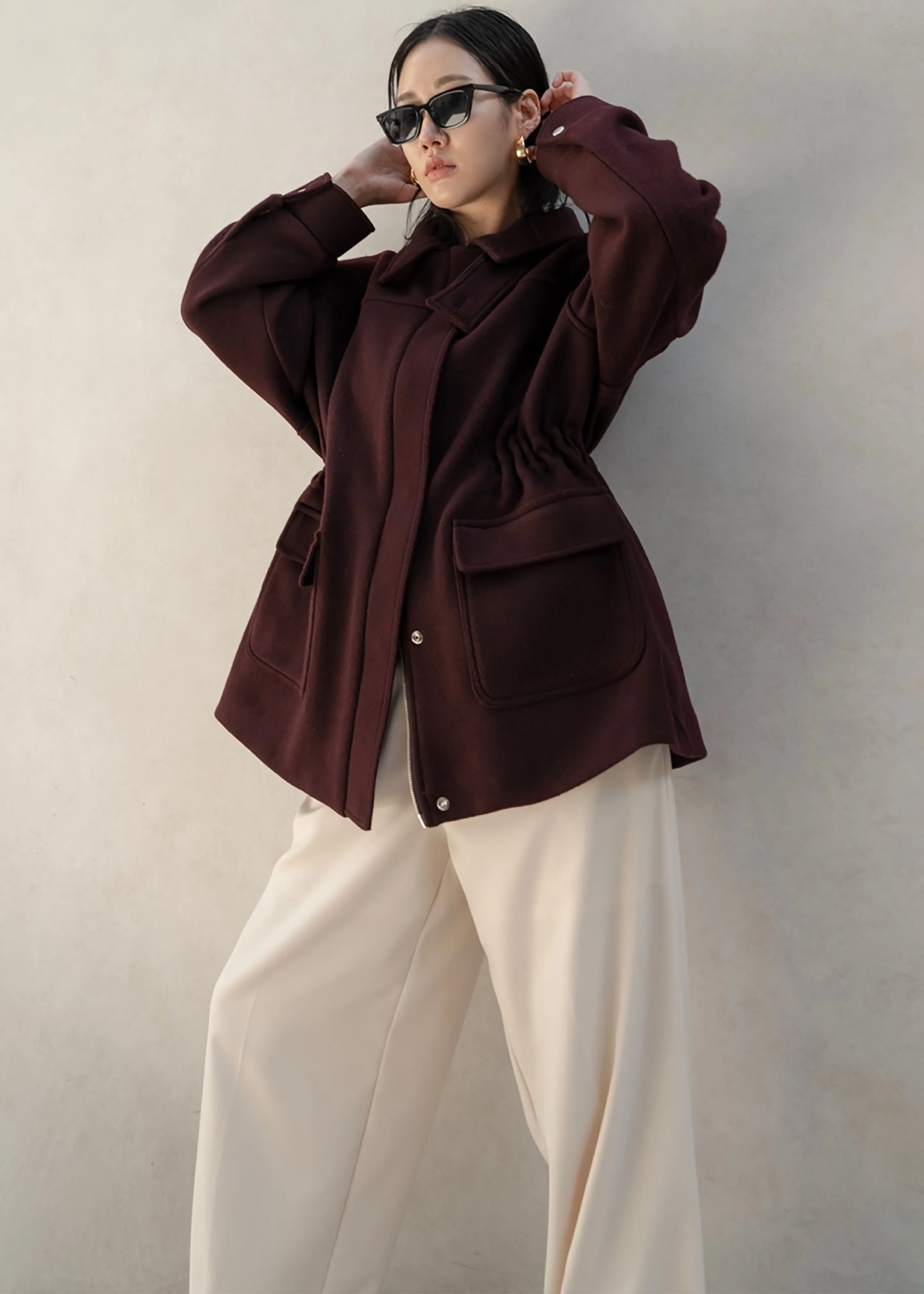 Holbeck Field Wool Jacket - Burgundy sold by Frankie Shop product image thumbnail 5