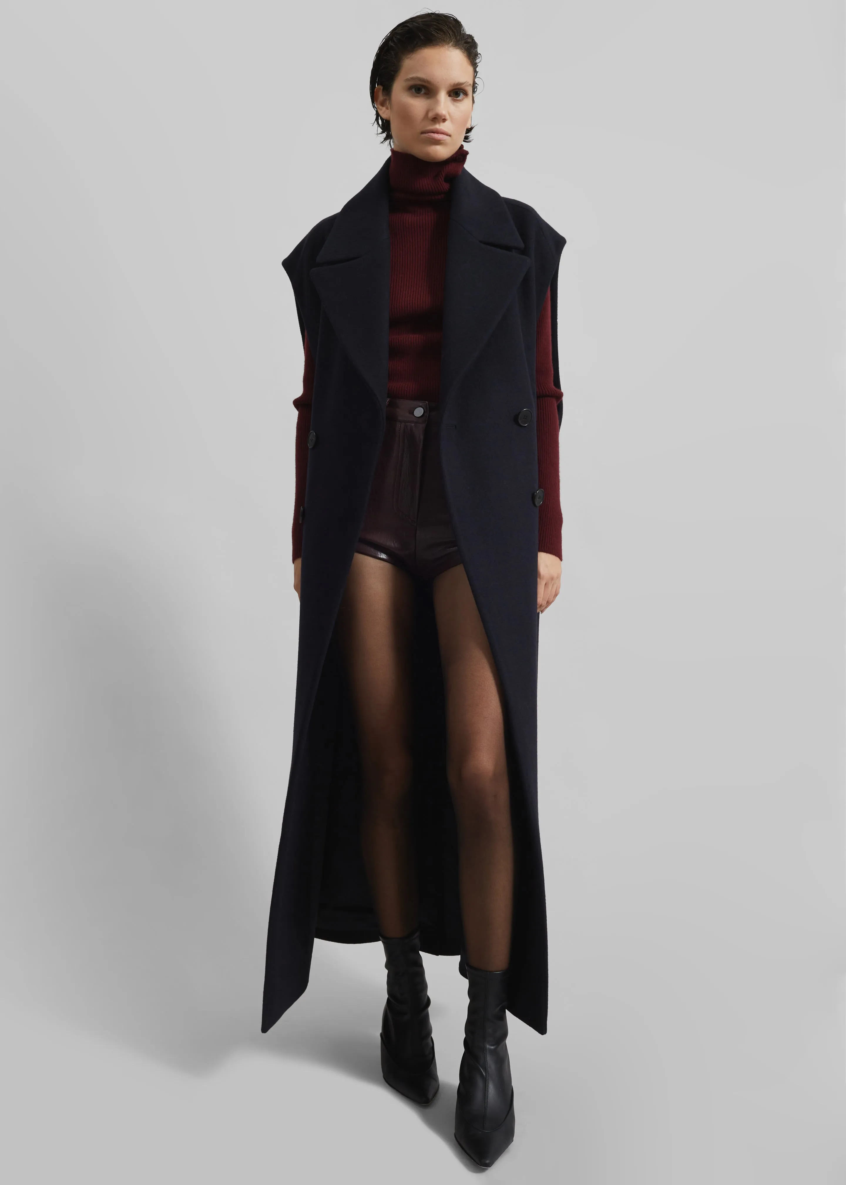 Kesti Sleeveless Long Coat - Dark Navy sold by Frankie Shop product image thumbnail 4