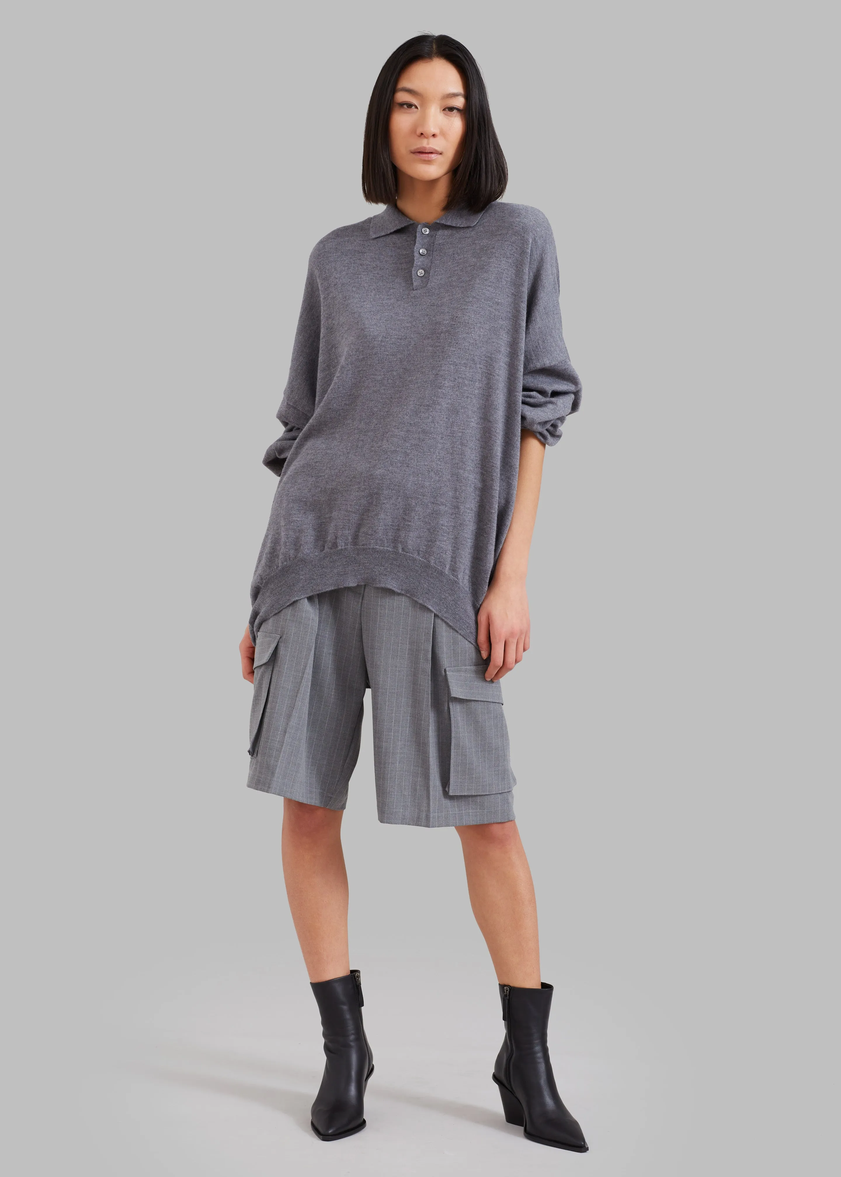 Meriel Wool Polo Sweater - Grey sold by Frankie Shop product image thumbnail 3