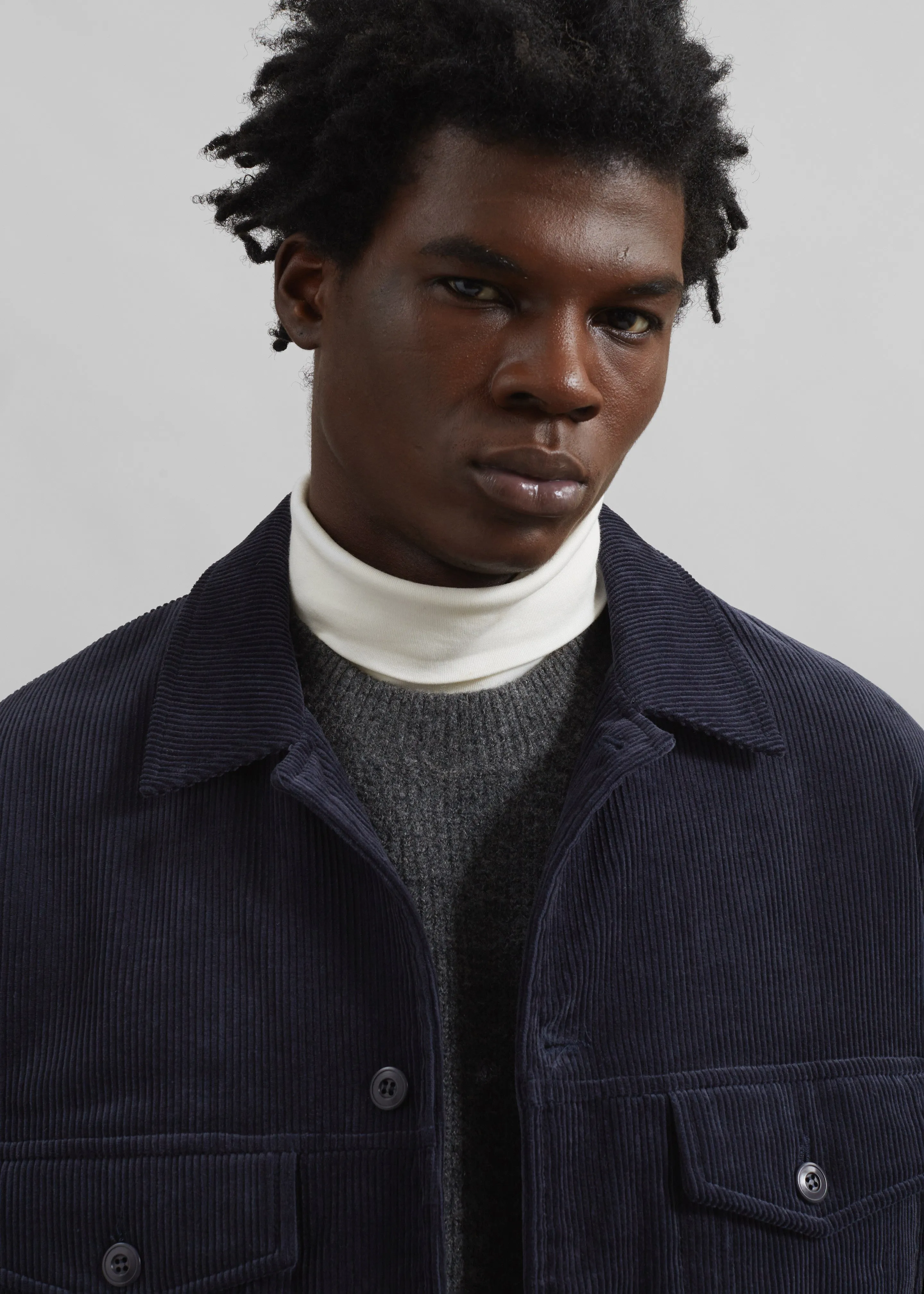 Dresden Quilted Corduroy Jacket - Navy sold by Frankie Shop product image thumbnail 5