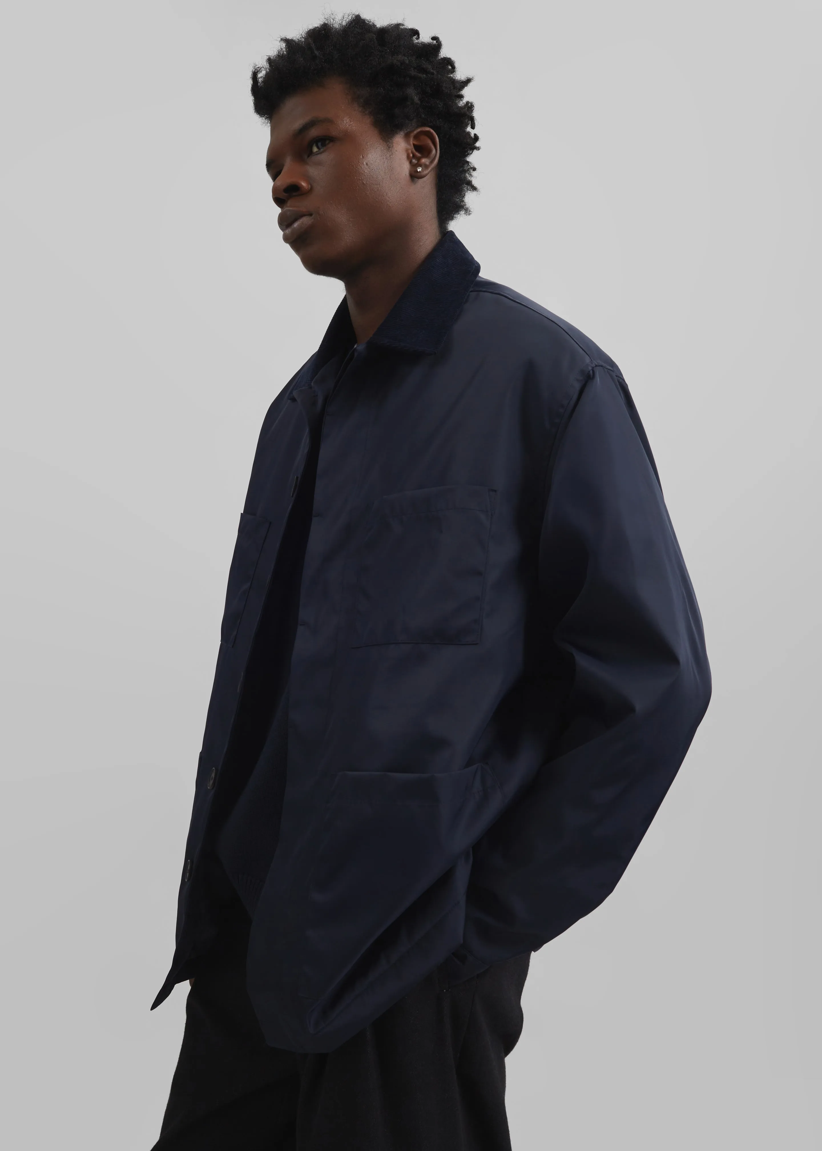 Mason Corduroy Collar Boxy Jacket - Navy sold by Frankie Shop product image thumbnail 2