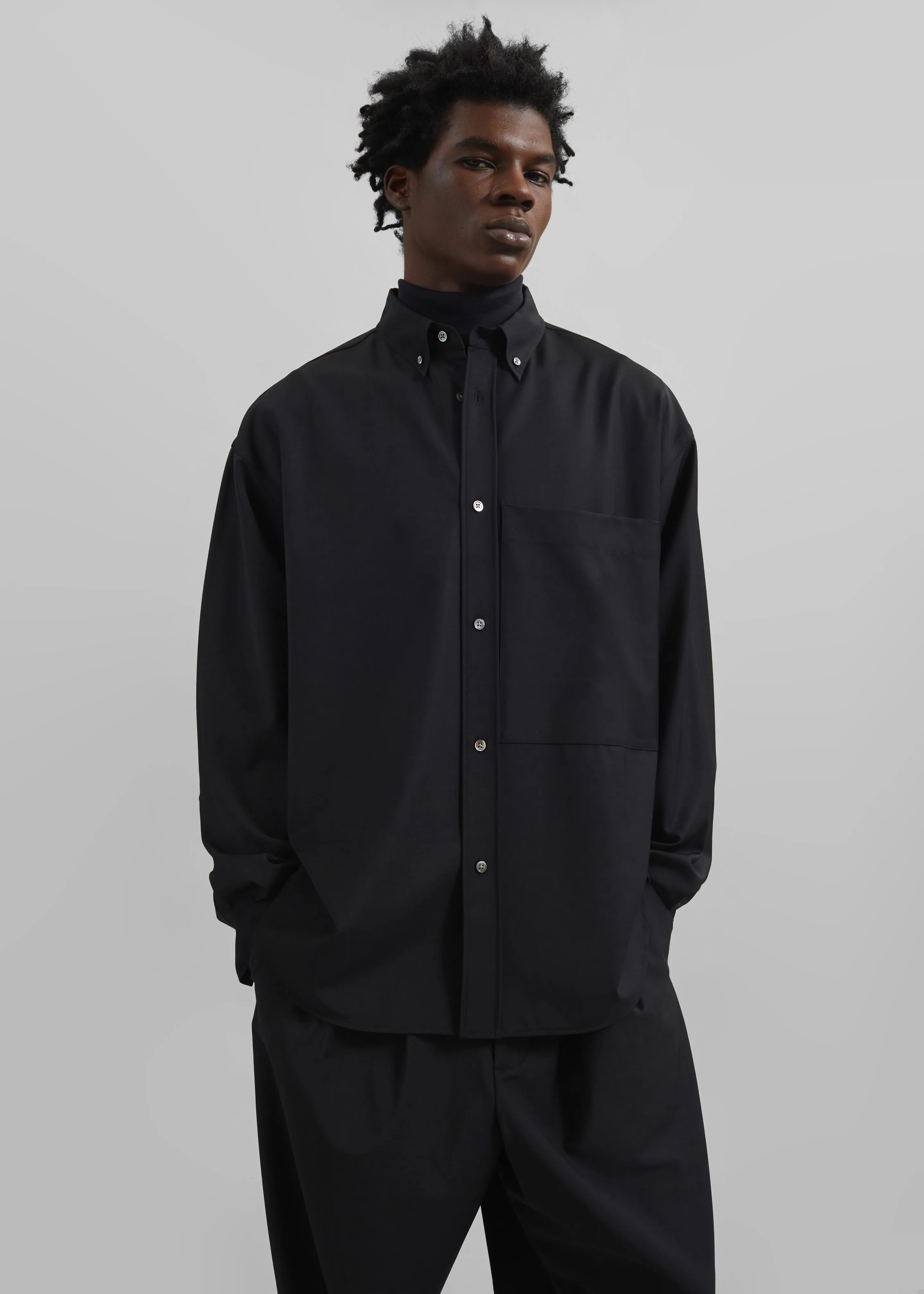 Dalton Wool Blend Shirt - Black sold by Frankie Shop