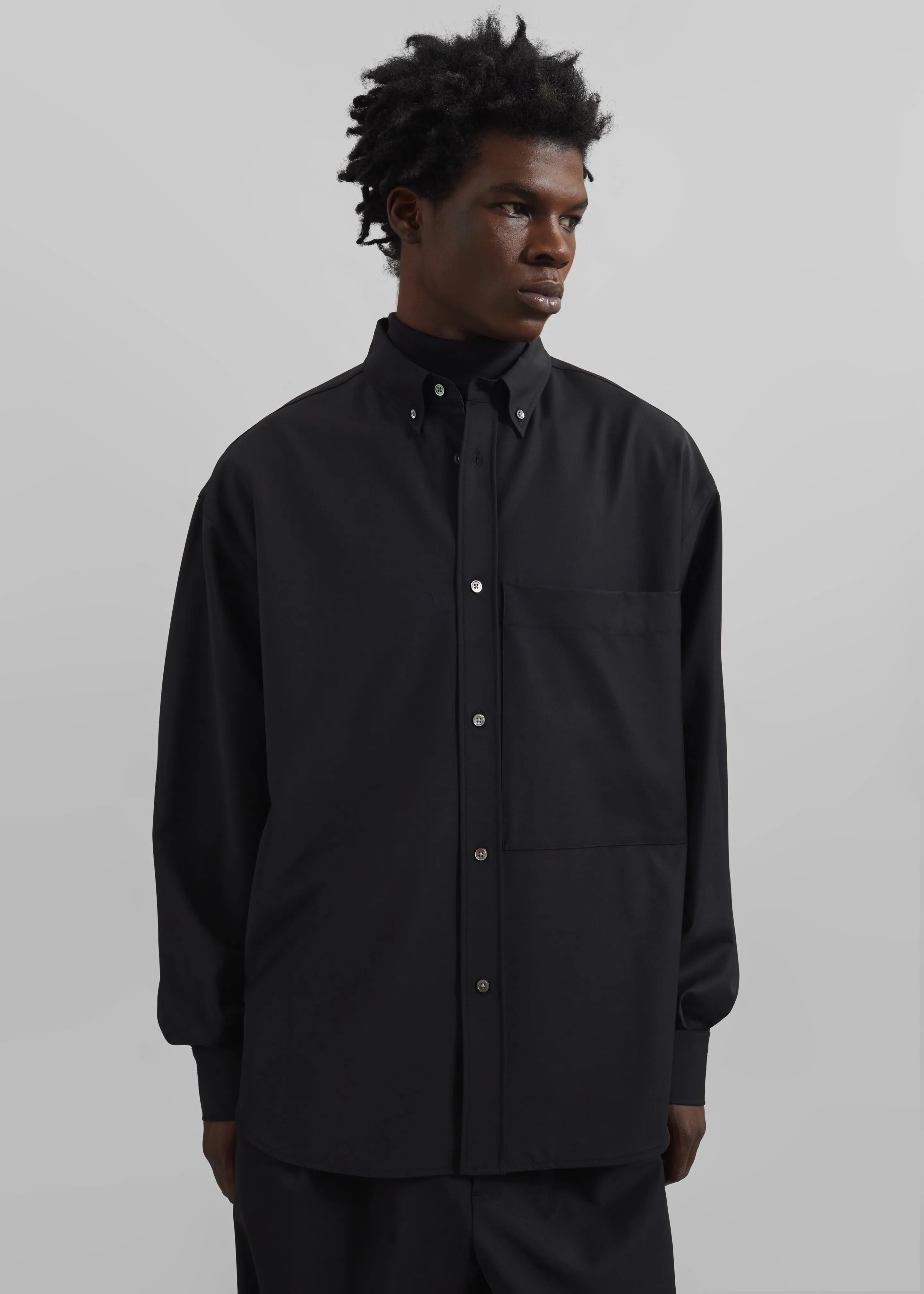 Dalton Wool Blend Shirt - Black sold by Frankie Shop product image thumbnail 4