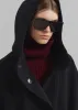 Alida Hooded Long Coat - Black sold by Frankie Shop