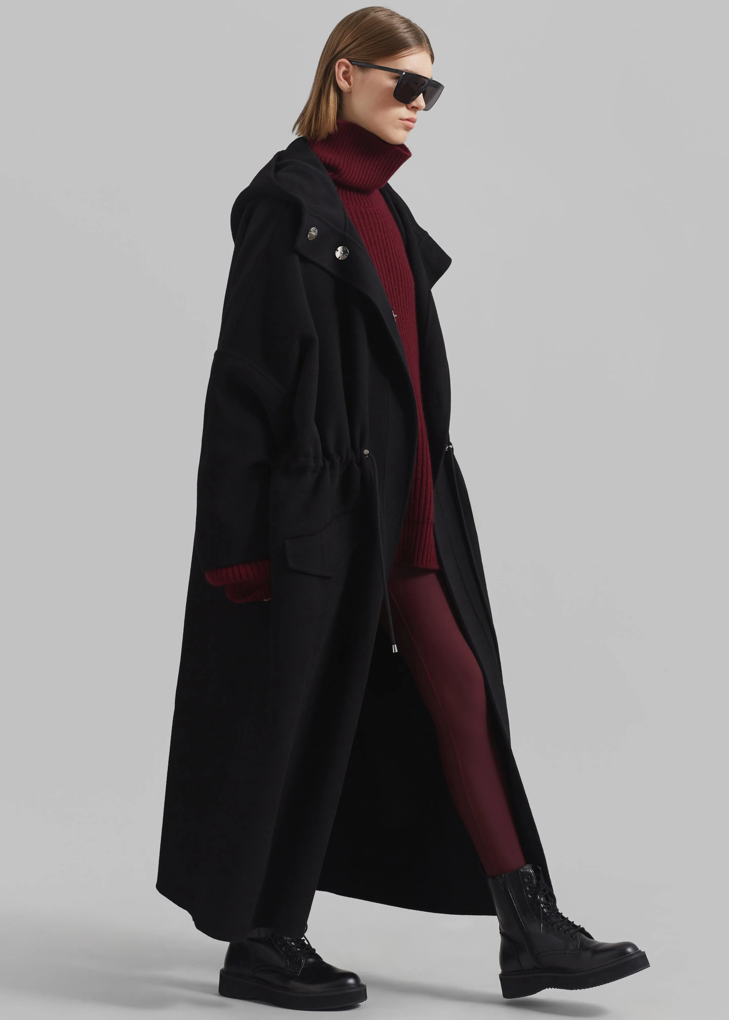 Alida Hooded Long Coat - Black sold by Frankie Shop product image thumbnail 4