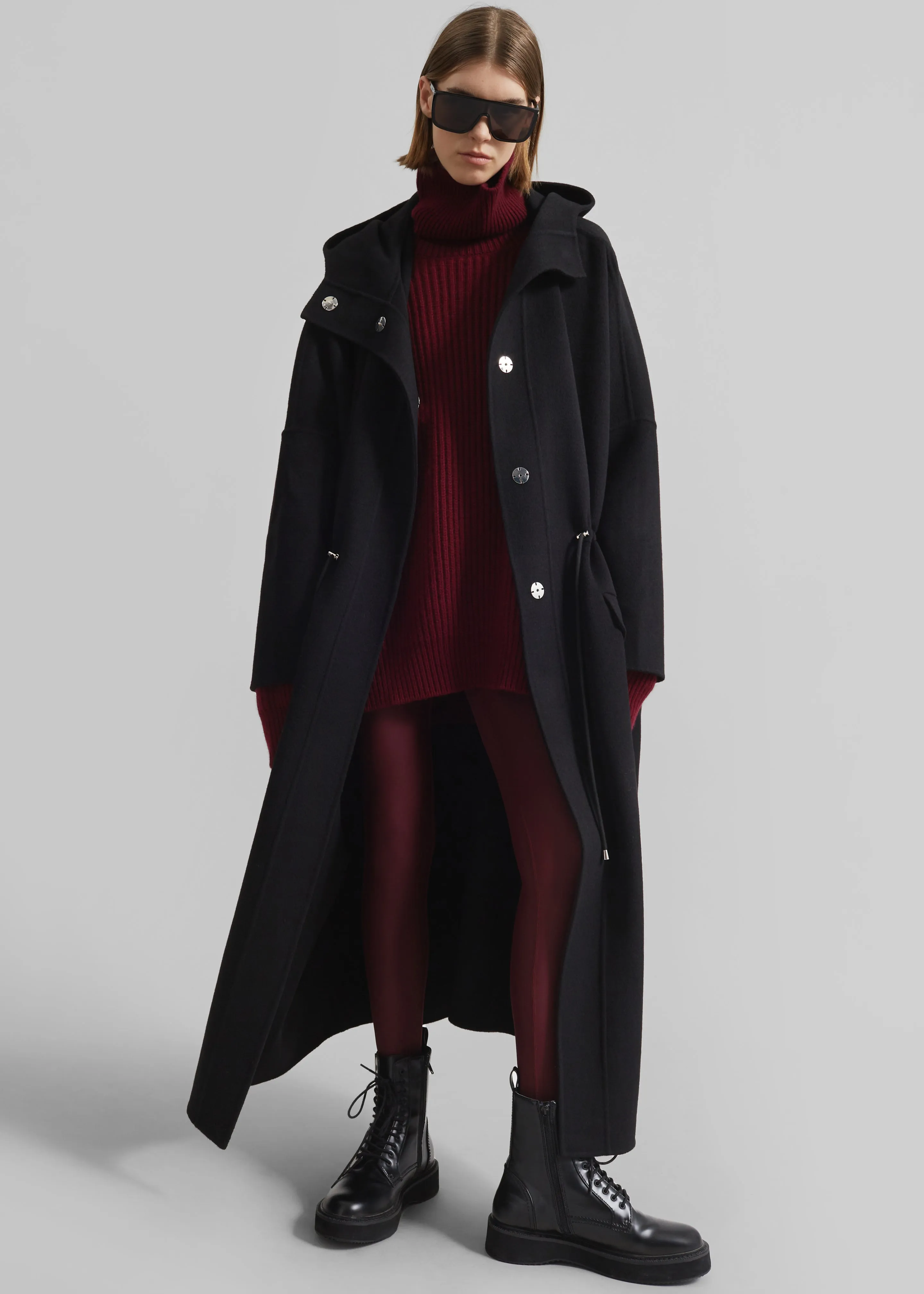 Alida Hooded Long Coat - Black sold by Frankie Shop product image thumbnail 3