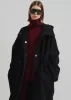 Alida Hooded Long Coat - Black sold by Frankie Shop