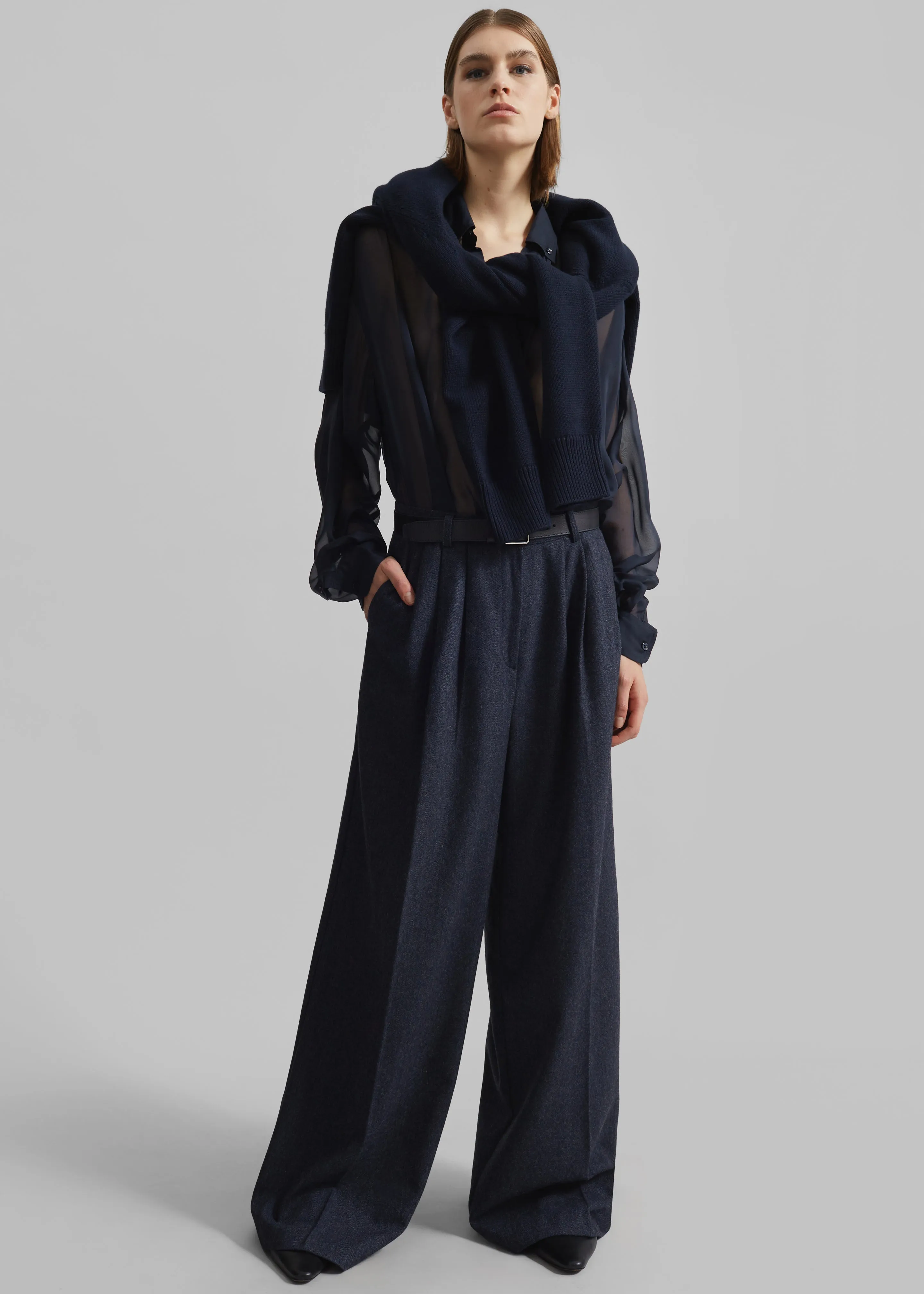 Aminah Trousers - Navy sold by Frankie Shop product image thumbnail 4