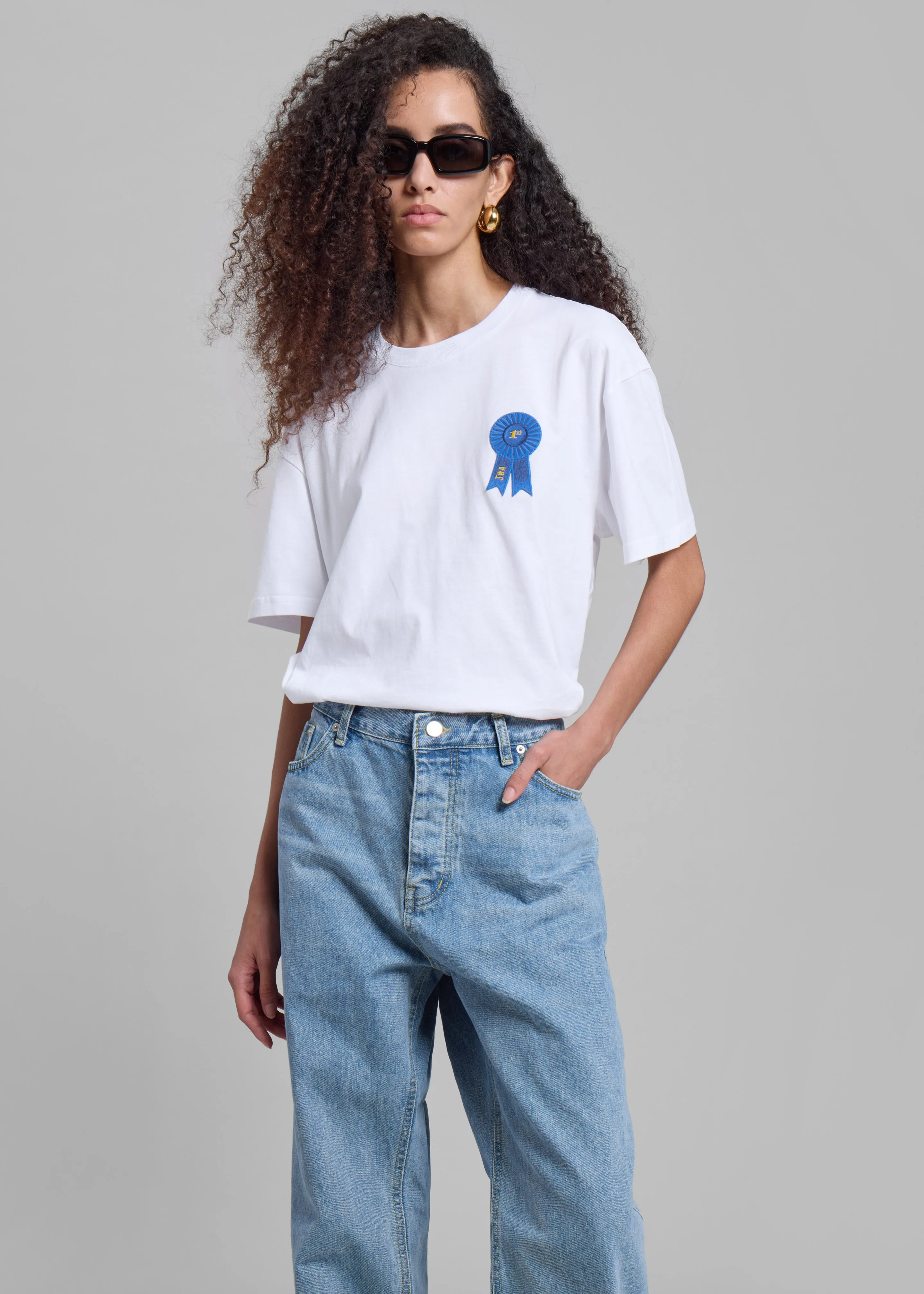 JW Anderson Rosette Patch Back Print T-Shirt - White sold by Frankie Shop