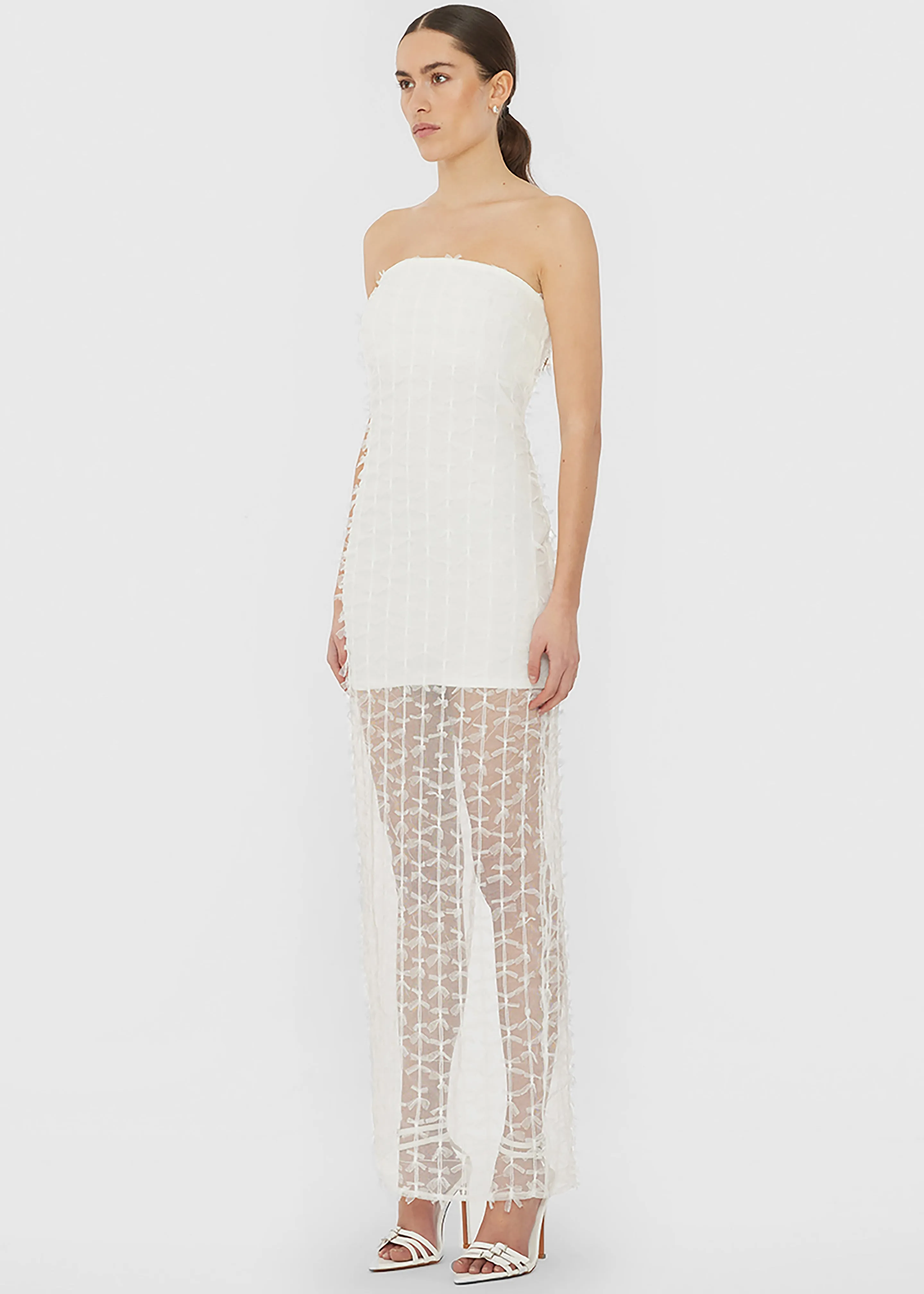 Rotate Bow Tube Dress - Egret sold by Frankie Shop product image thumbnail 2