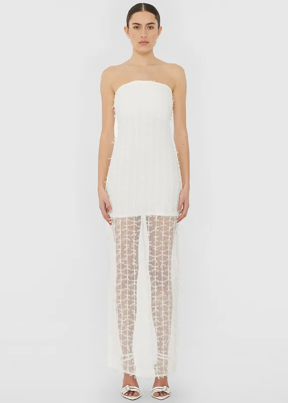 Rotate Bow Tube Dress - Egret made by Frankie Shop