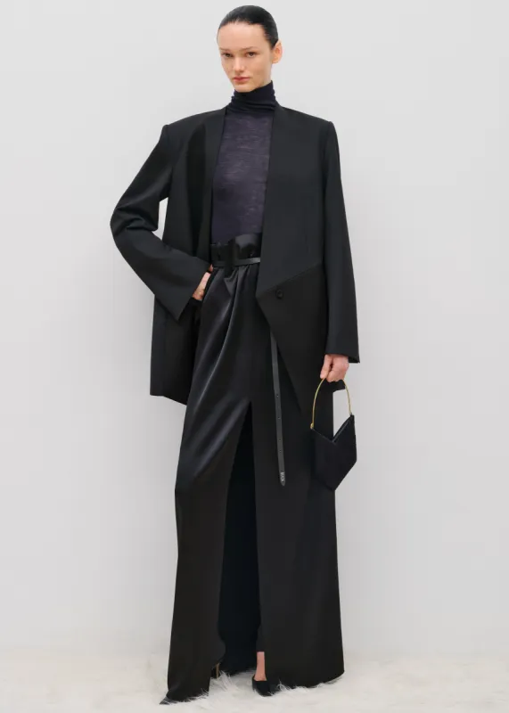 Bevza Rectangular Long Skirt - Black made by Bevza