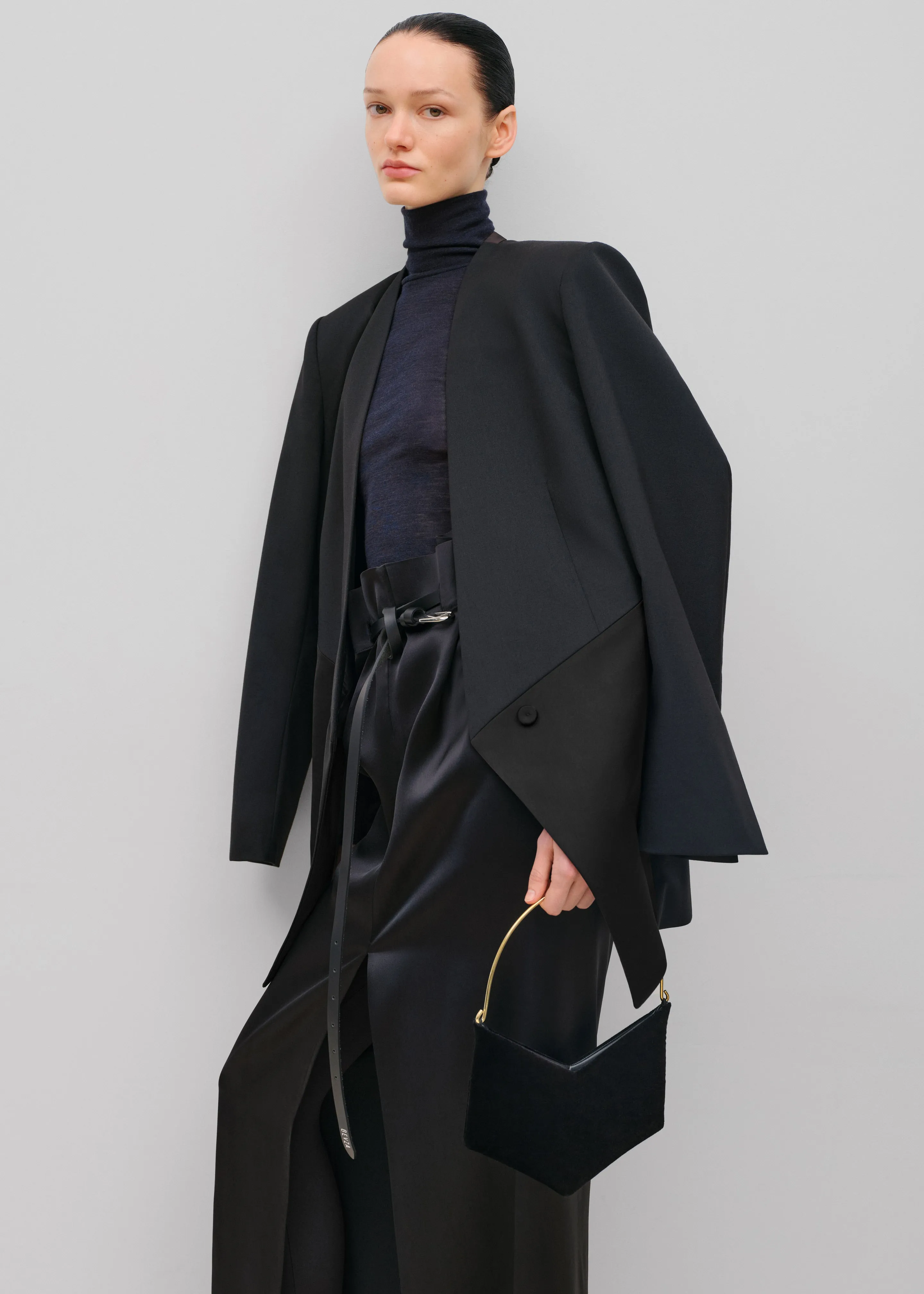 Bevza Rectangular Long Skirt - Black sold by Frankie Shop product image thumbnail 3