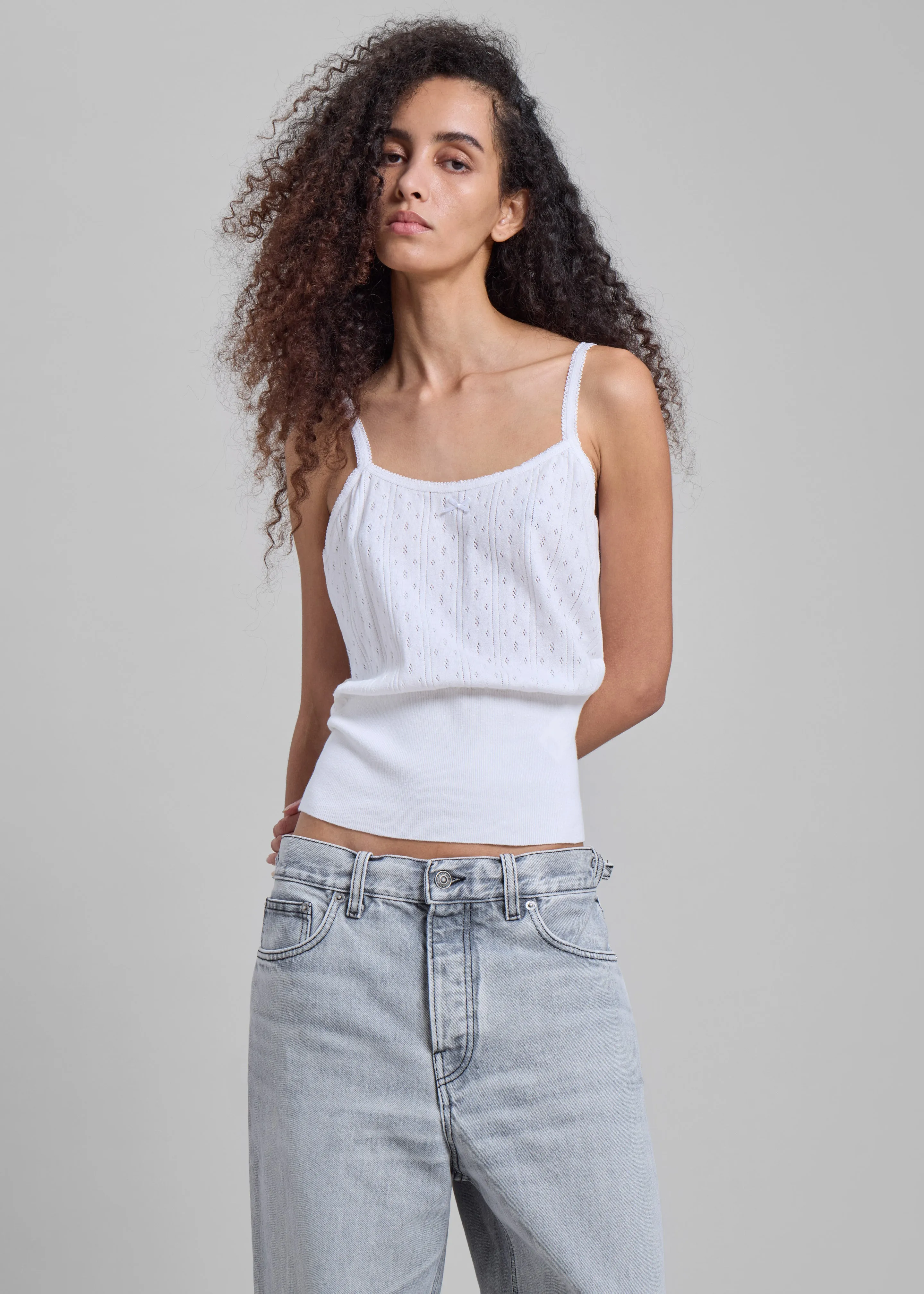 JW Anderson Pointelle Straight Neck Vest - White sold by Frankie Shop product image thumbnail 3