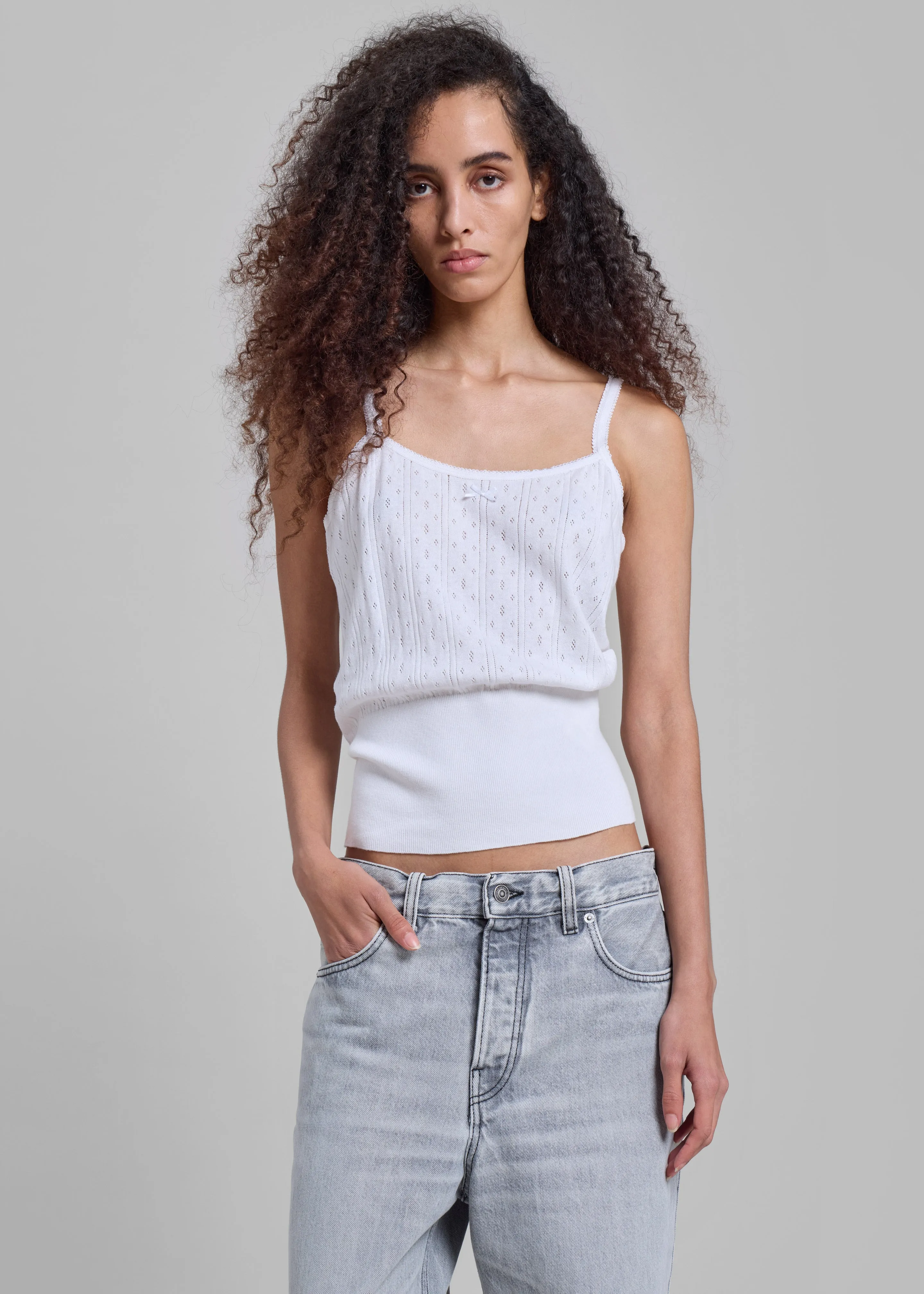 JW Anderson Pointelle Straight Neck Vest - White sold by Frankie Shop product image thumbnail 5