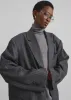 Stora Oversized Wool Blazer - Grey/White Pinstripe sold by Frankie Shop