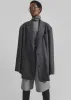 Stora Oversized Wool Blazer - Grey/White Pinstripe sold by Frankie Shop