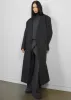 Sabel Collarless Wool Coat - Dark Grey Melange sold by Frankie Shop