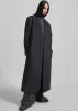 Sabel Collarless Wool Coat - Dark Grey Melange sold by Frankie Shop