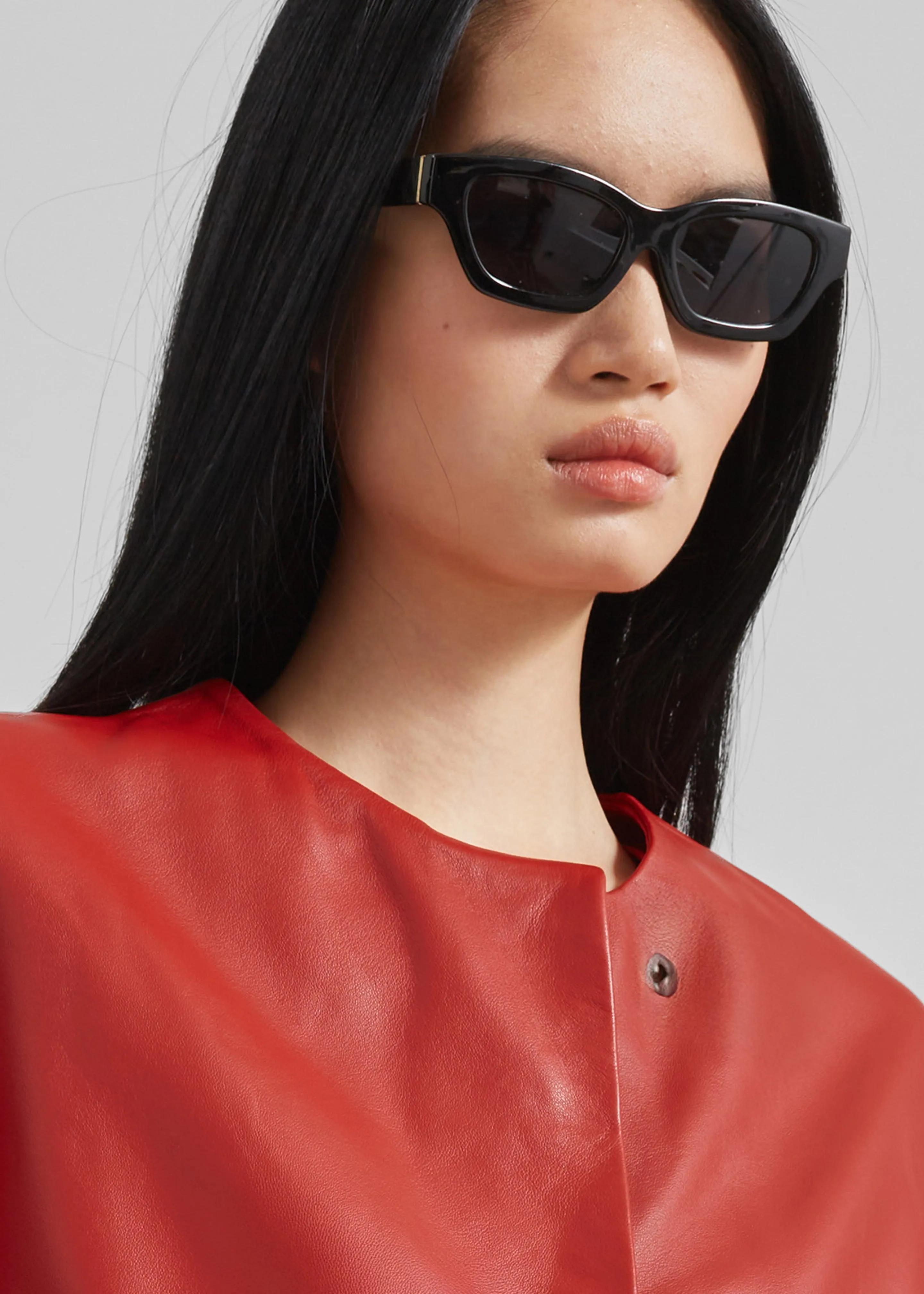 Loulou Studio Atalia Round Neck Coat - Tomato sold by Frankie Shop product image thumbnail 3