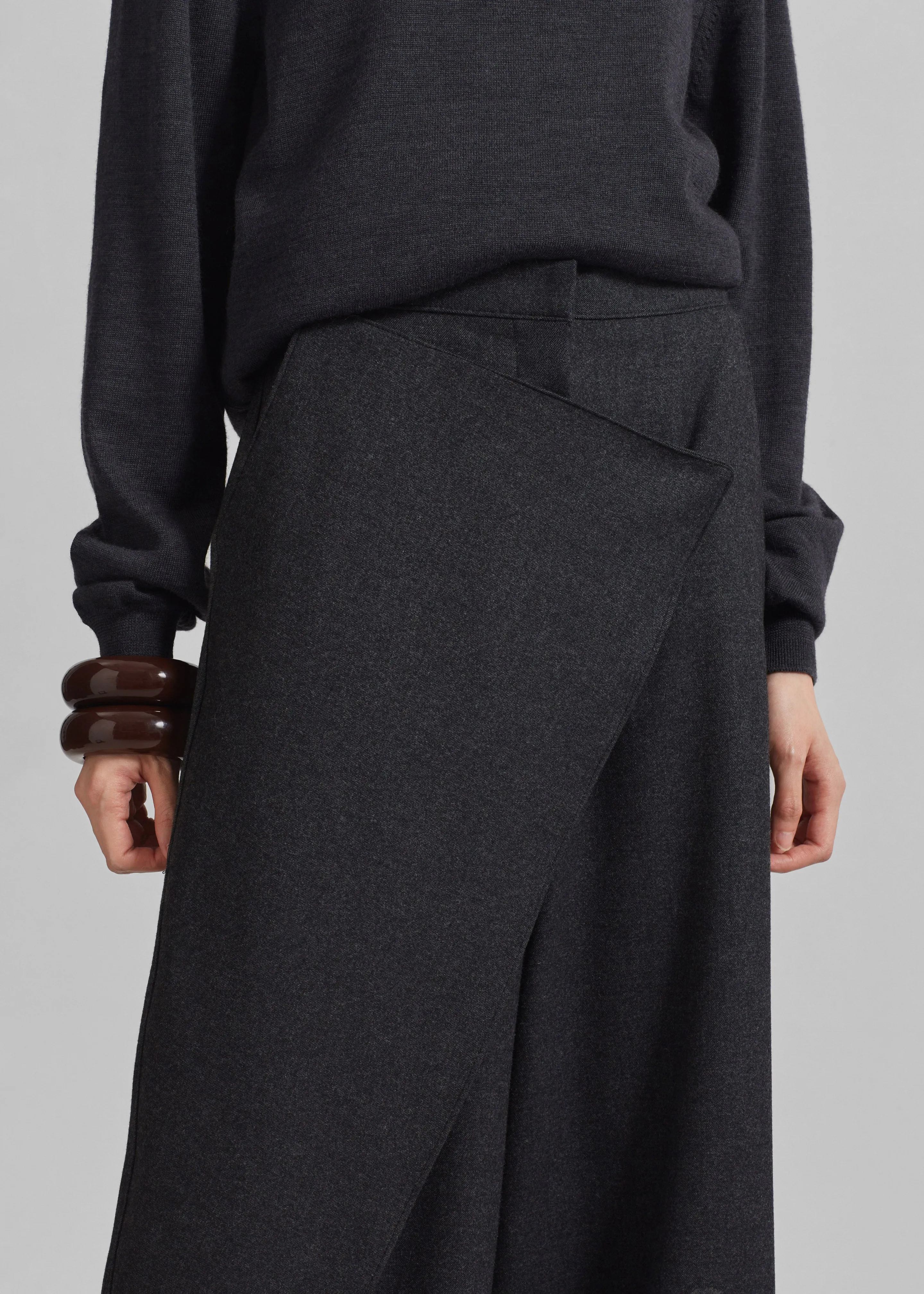 Altai Wrap Trousers - Charcoal sold by Frankie Shop product image thumbnail 3