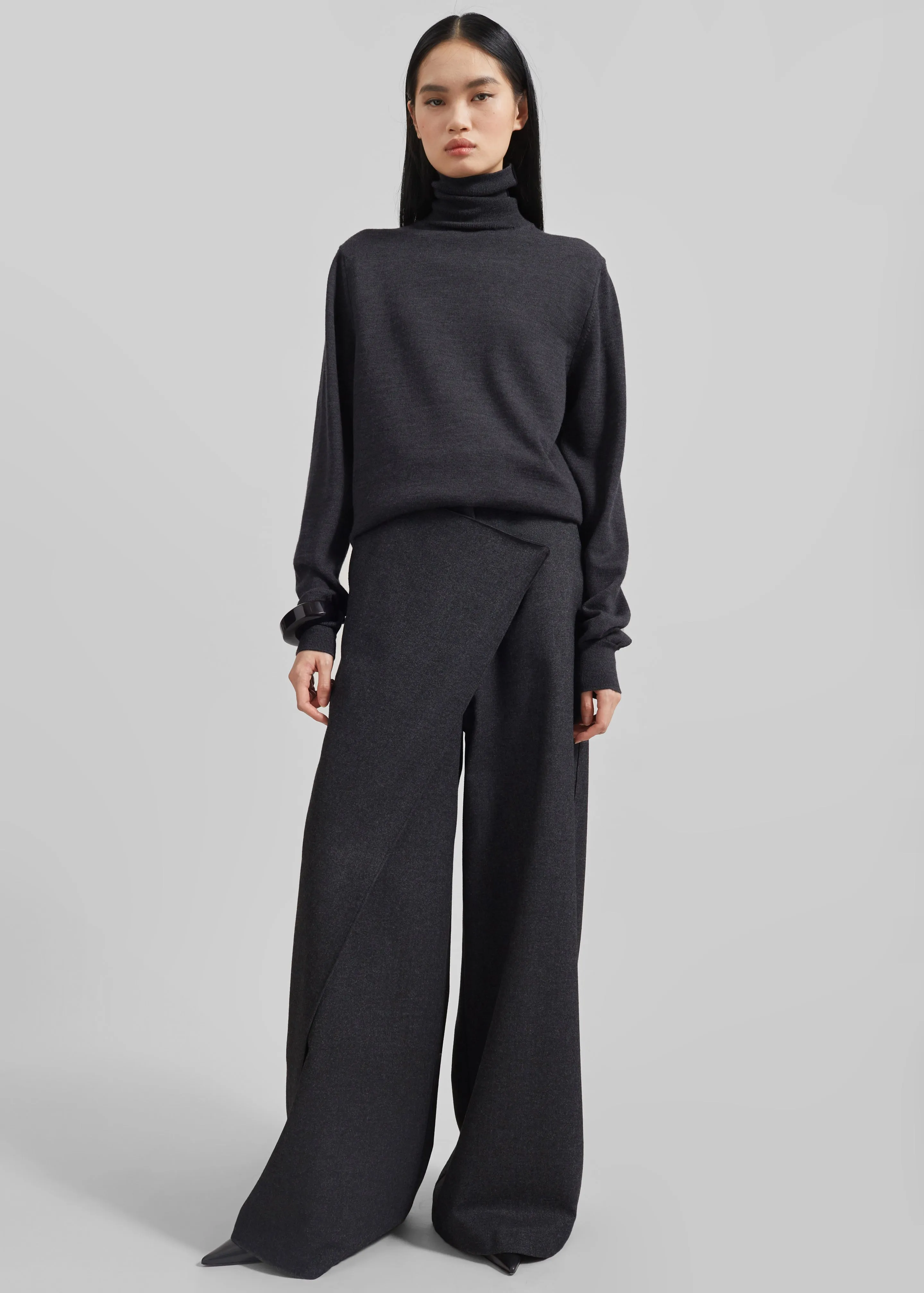 Altai Wrap Trousers - Charcoal sold by Frankie Shop product image thumbnail 4