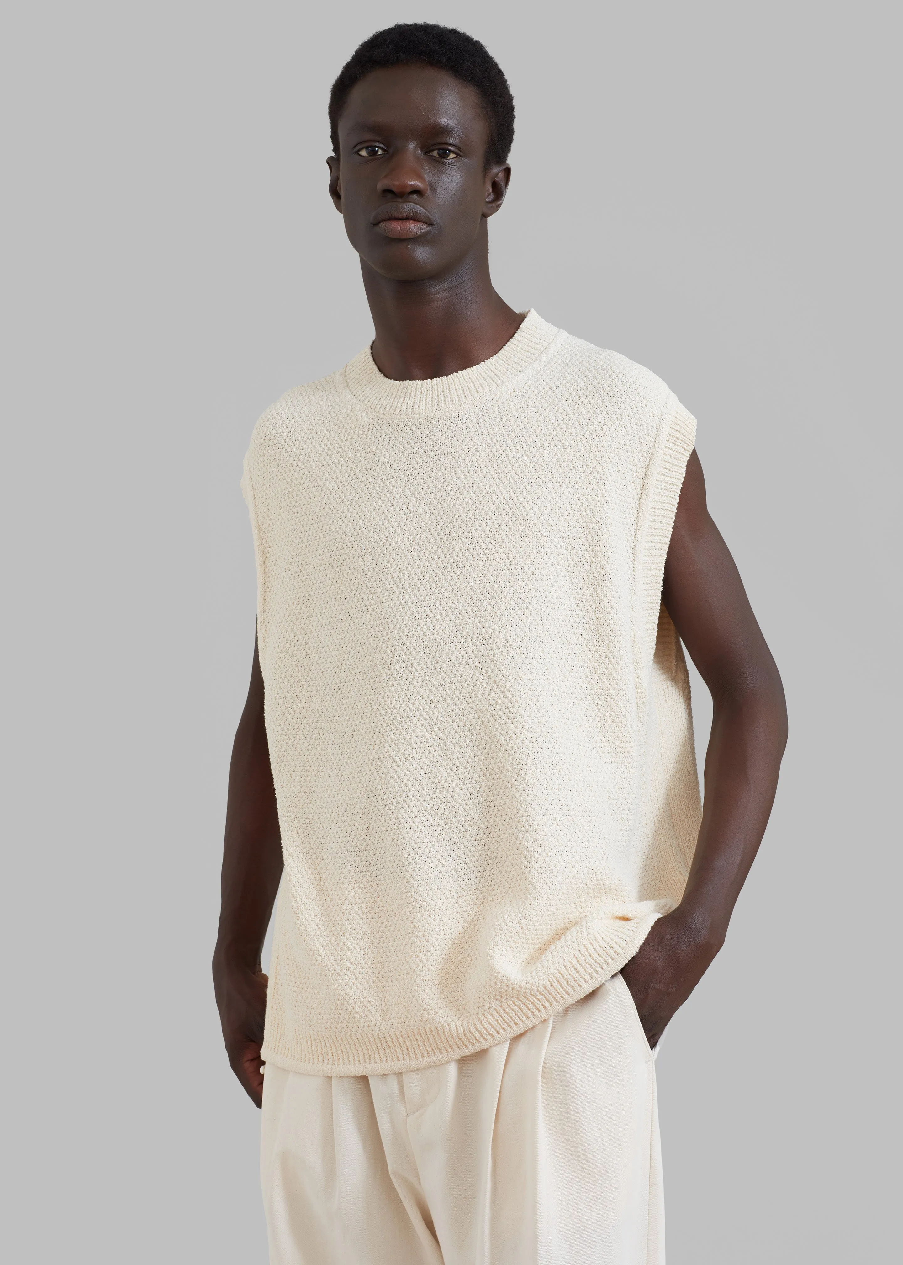 Oslo Knit Vest - Cream sold by Frankie Shop
