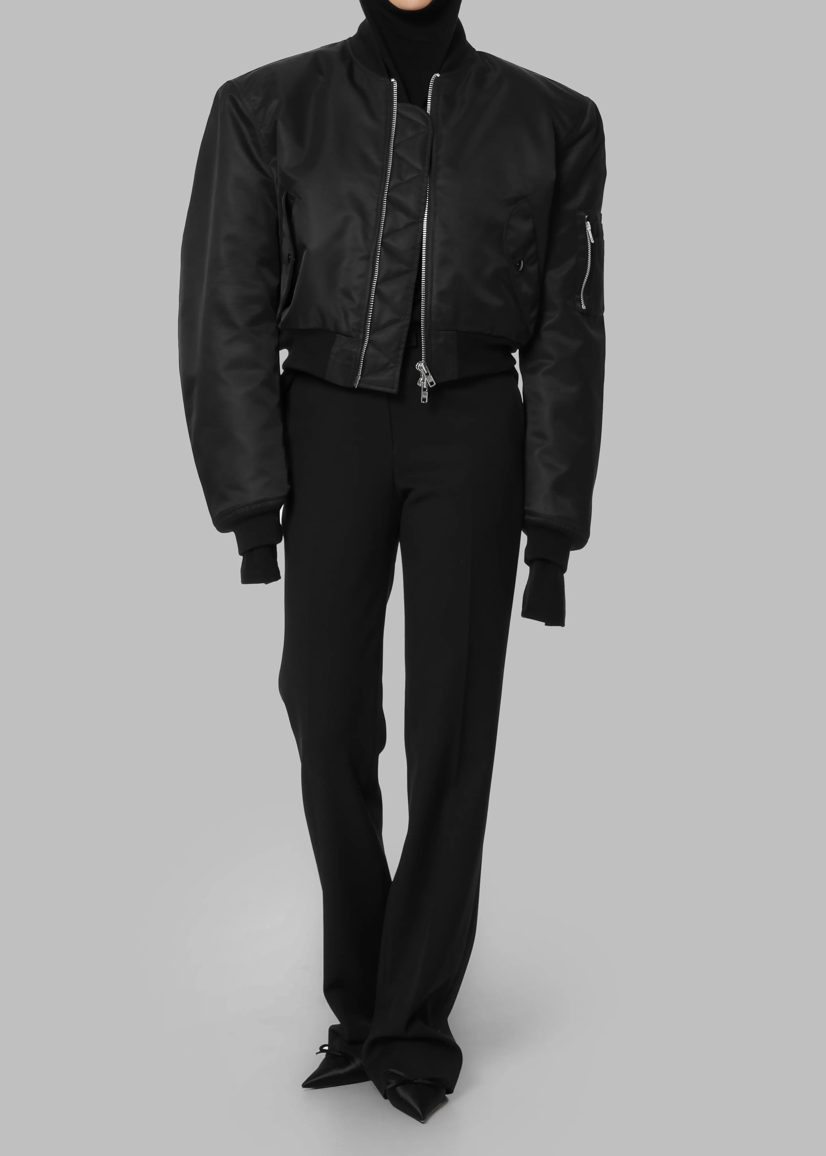 Mati Cropped Padded Bomber - Black sold by Frankie Shop